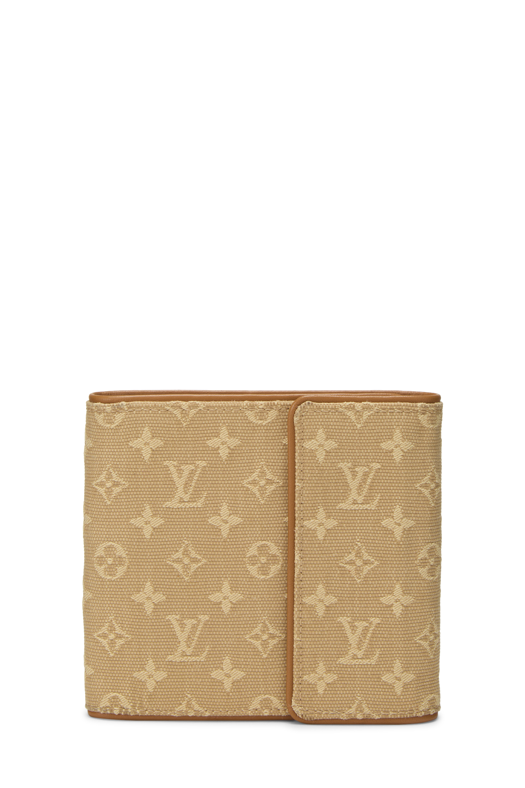 Women's Louis Vuitton Beige Monogram Mini Lin Porte Billets Cartes Credit Wallet in Beige