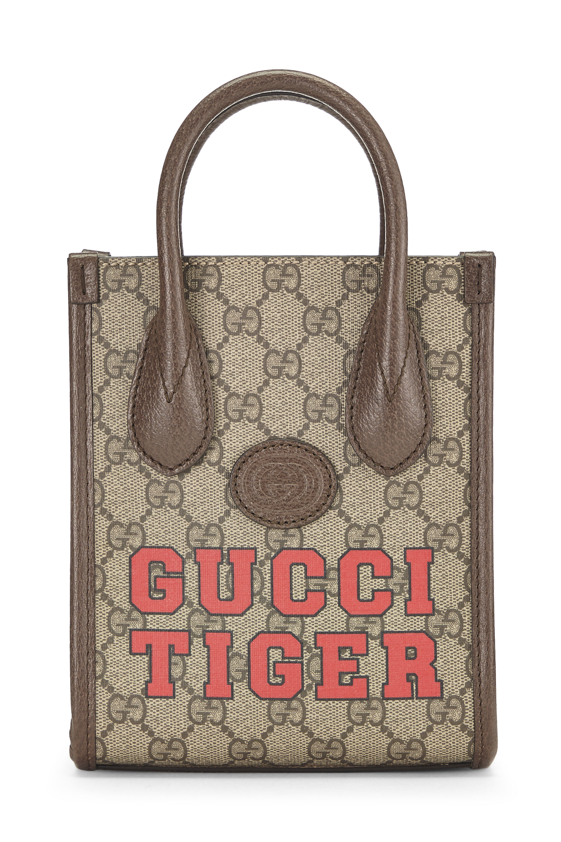 Women's Gucci Brown GG Supreme Canvas Tiger Tote Mini in Brown Mini