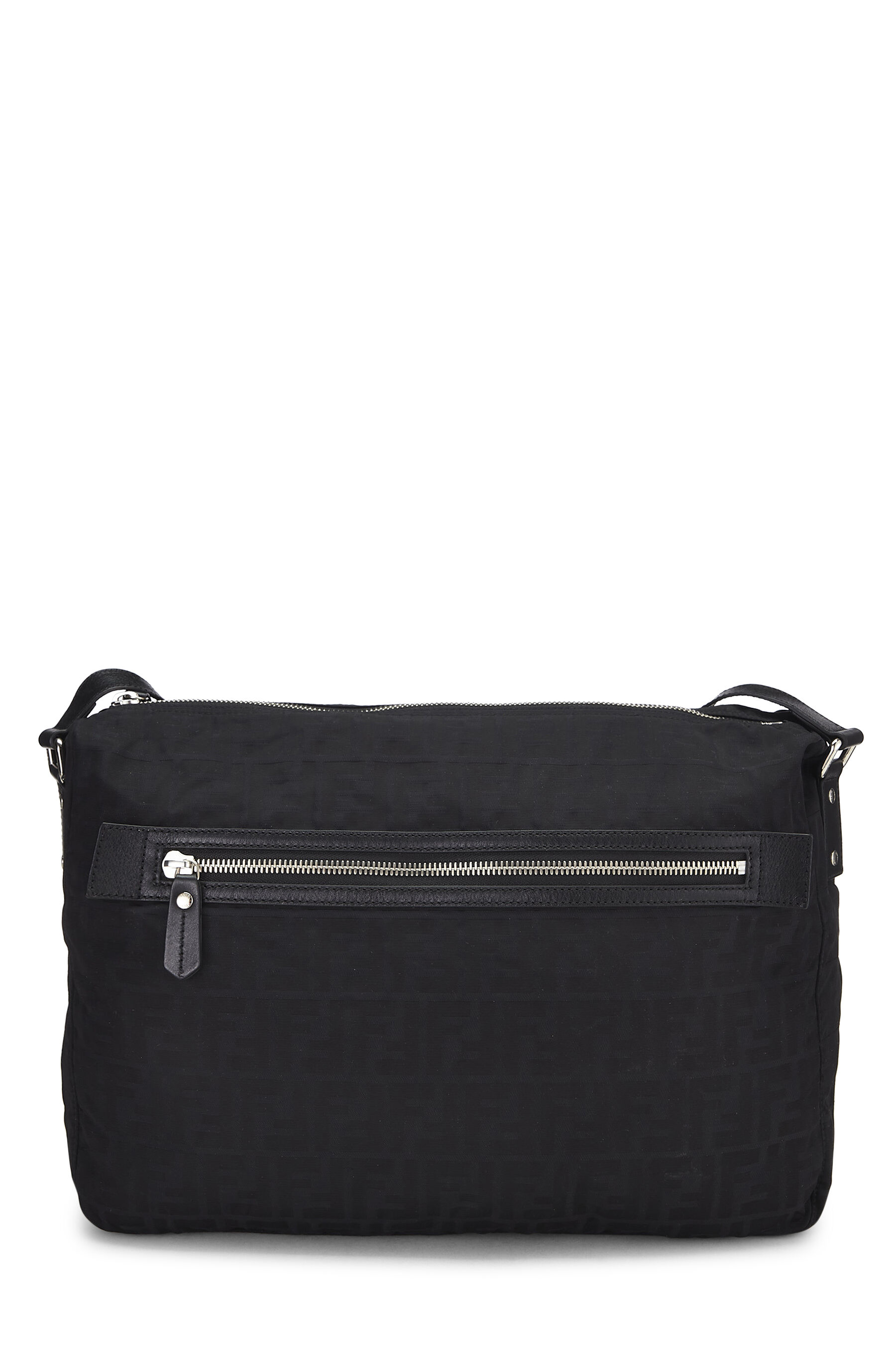 Women's Fendi Black Zucchino Nylon Messenger Bag in Black