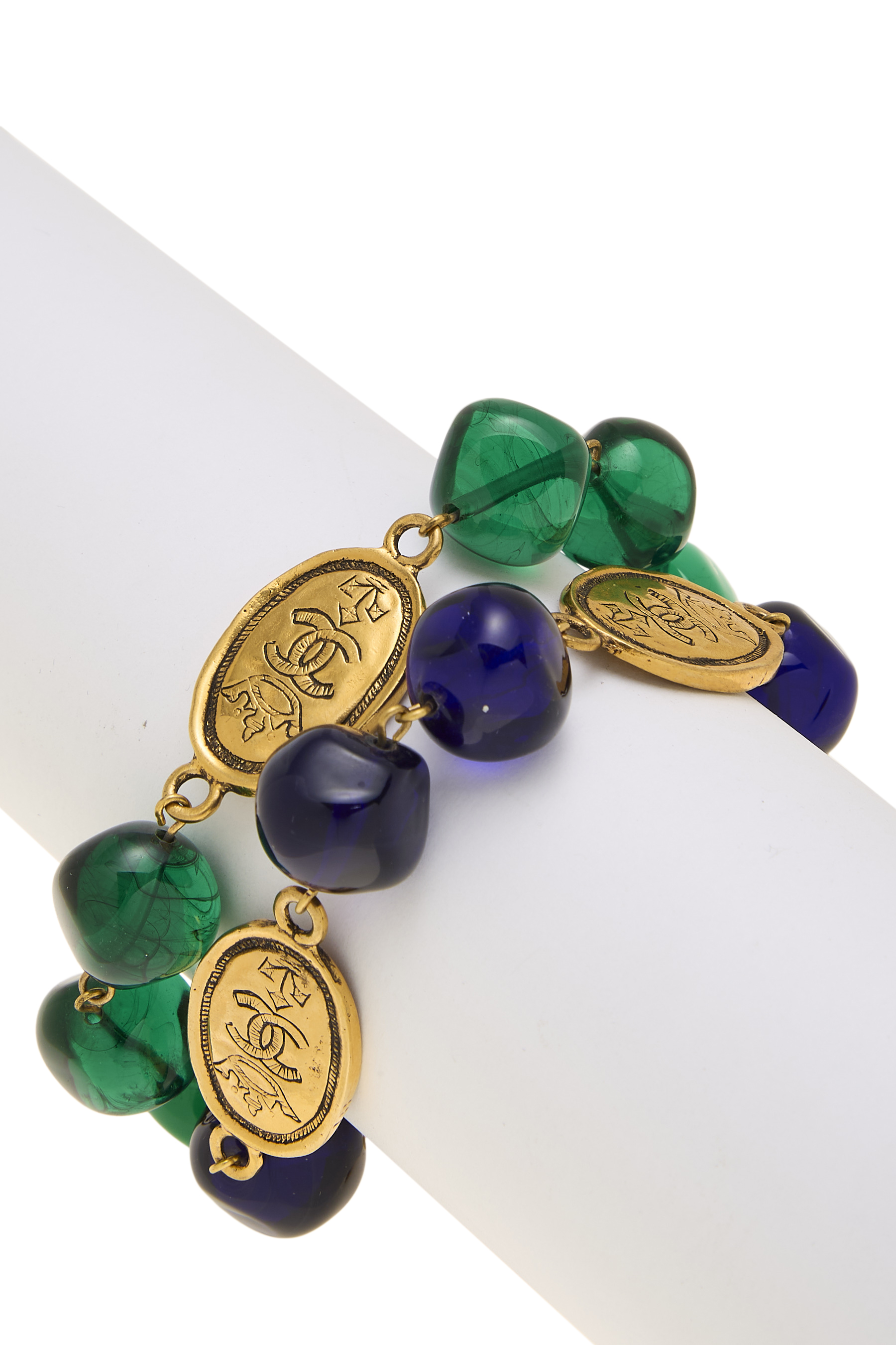 Women's Chanel Multicolor Gripoix Bracelet in Gold