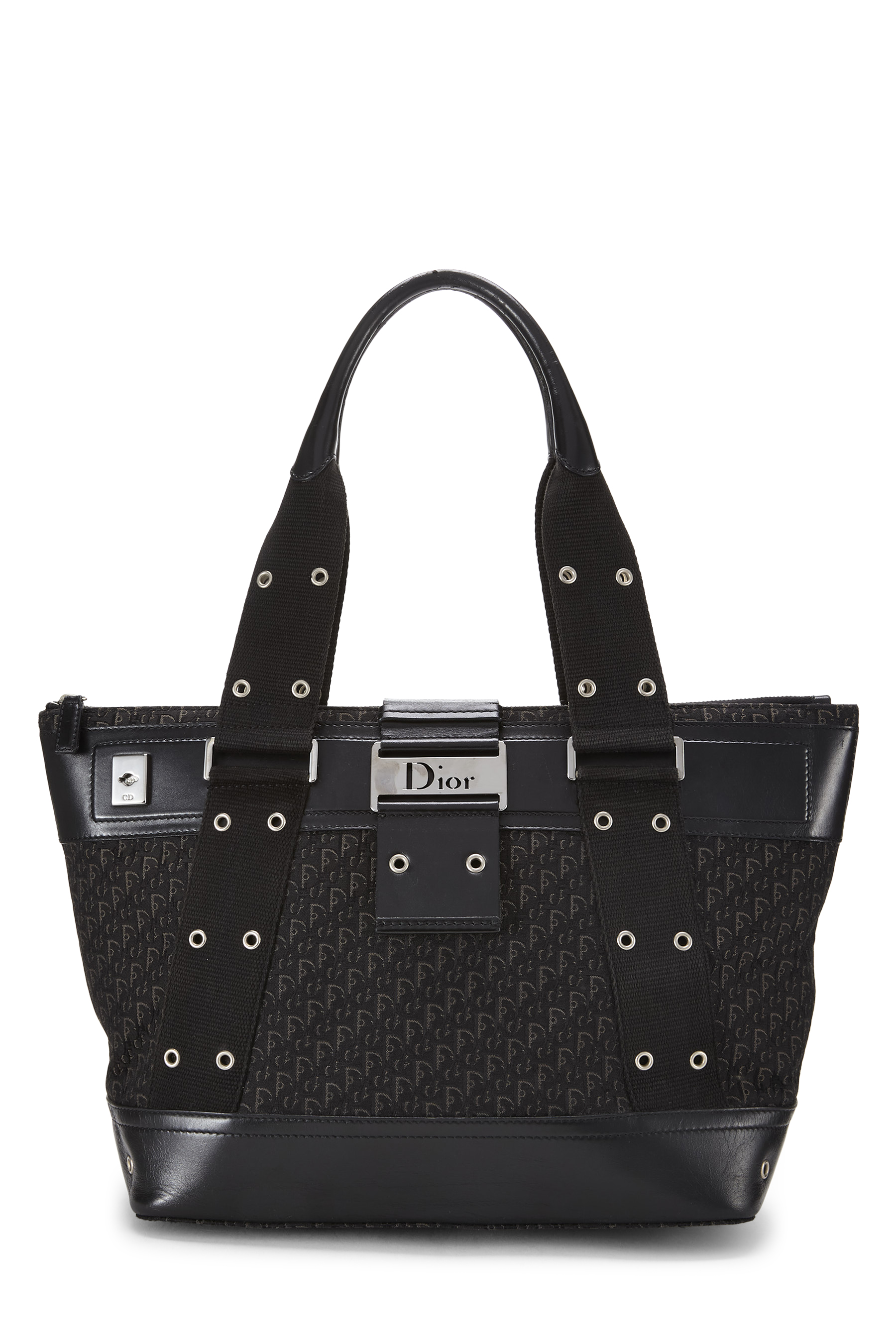 Women's Christian Dior Black Canvas Street Chic Tote Large in Black Large