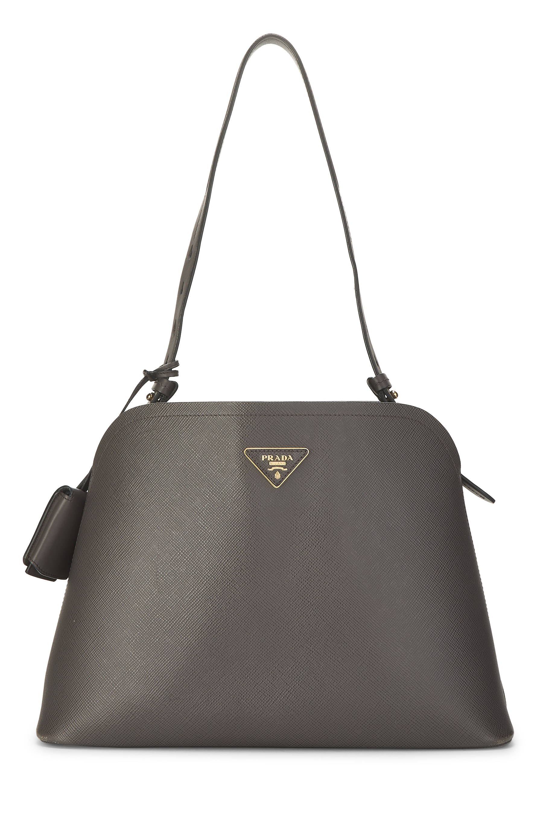 Women's Prada Grey Saffiano Matinee Shoulder Bag