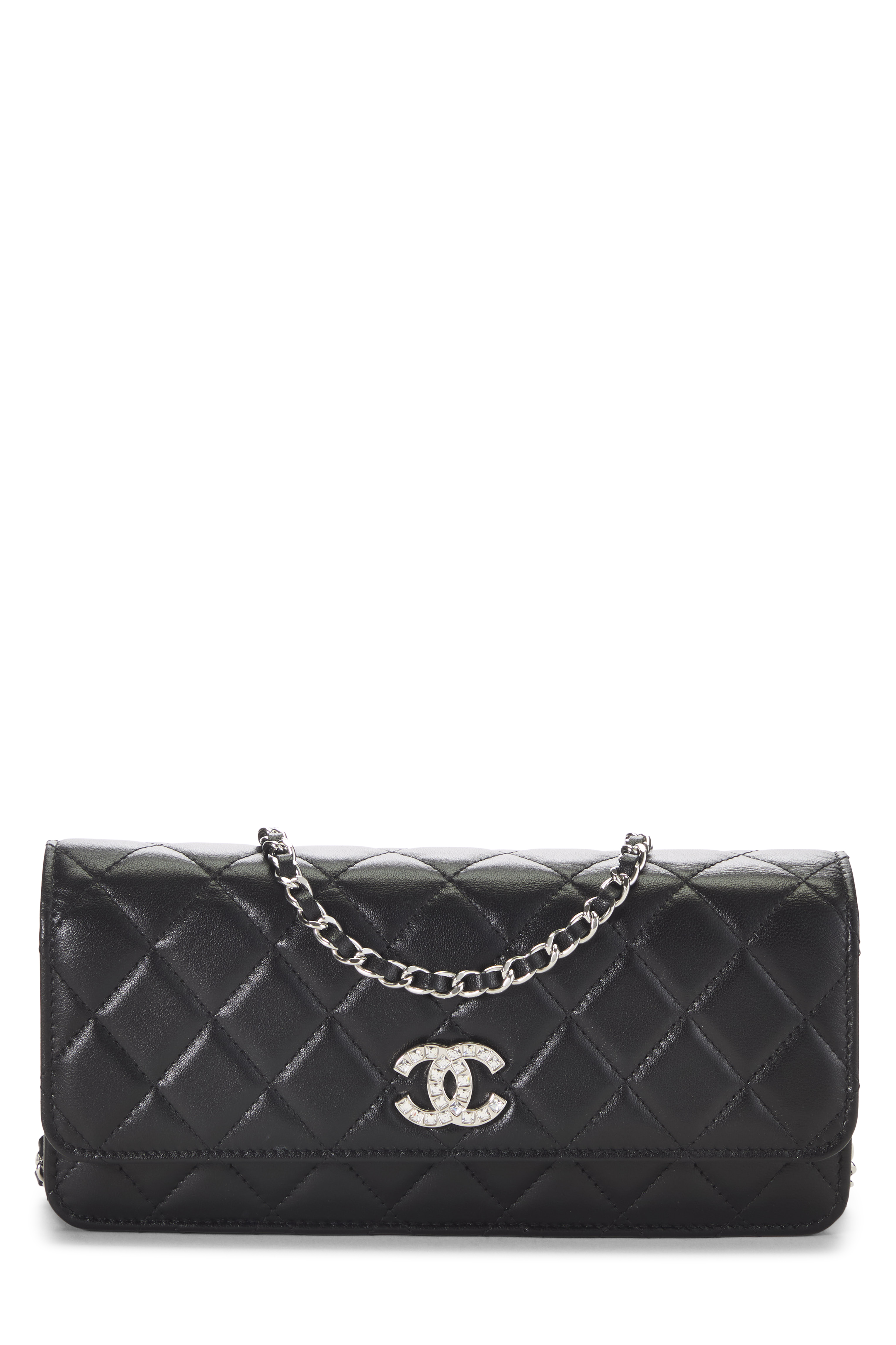 Women's Chanel Black Lambskin 'CC' Crossbody Bag in Black 9"