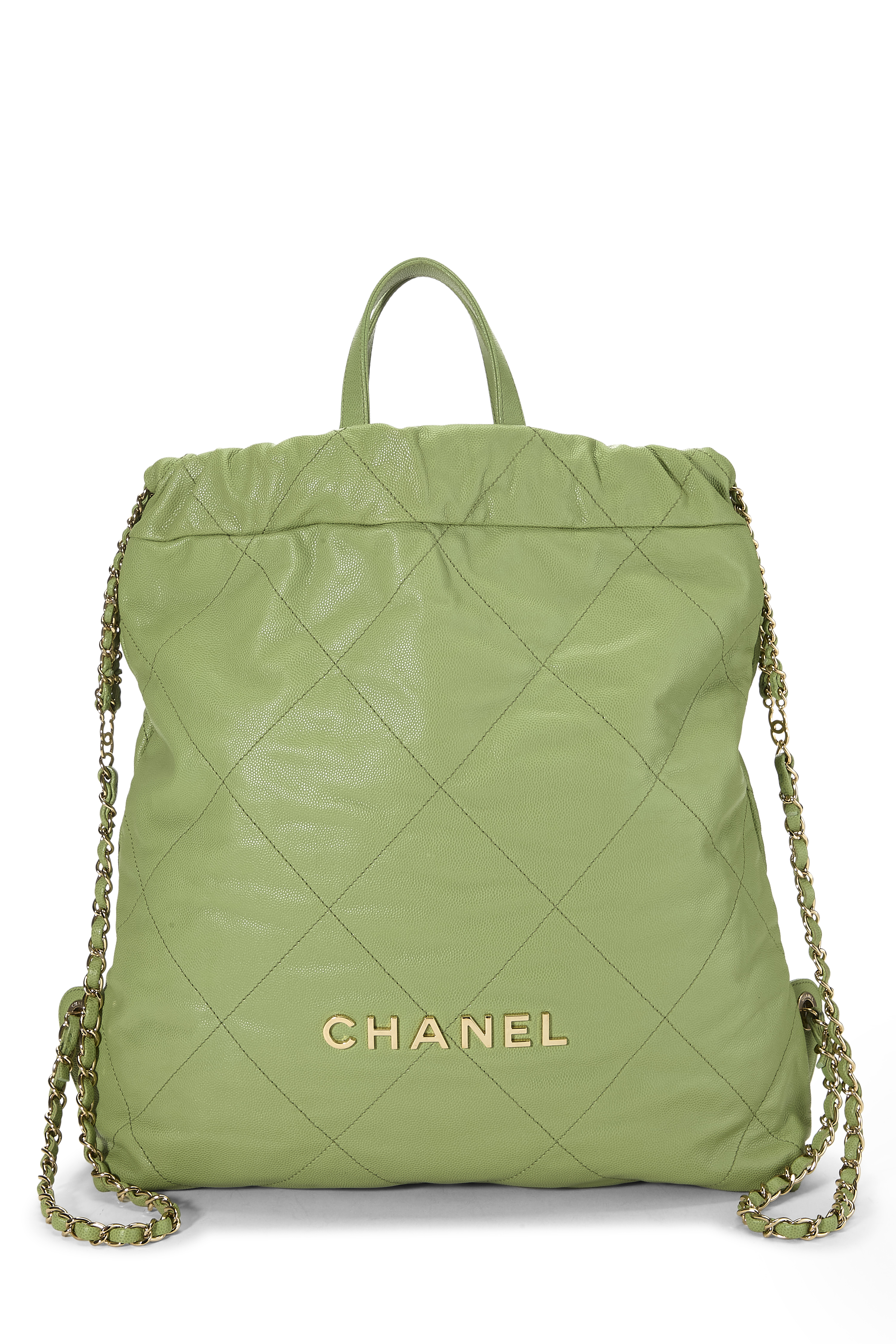 Women's Chanel Green Caviar Chanel 22 Backpack in Green