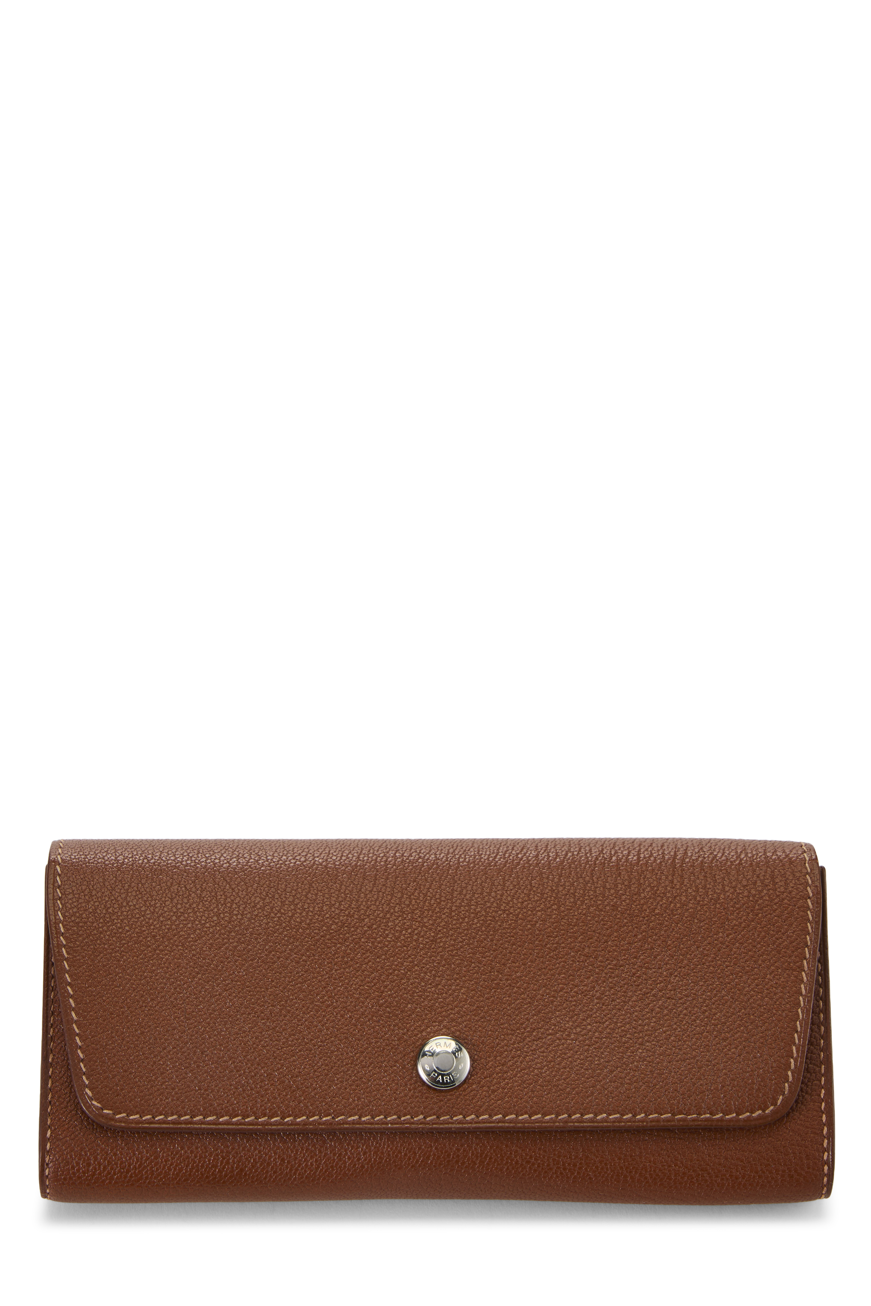 Women's Hermès Noisette Chevre Leather Glasses Case in Noisette