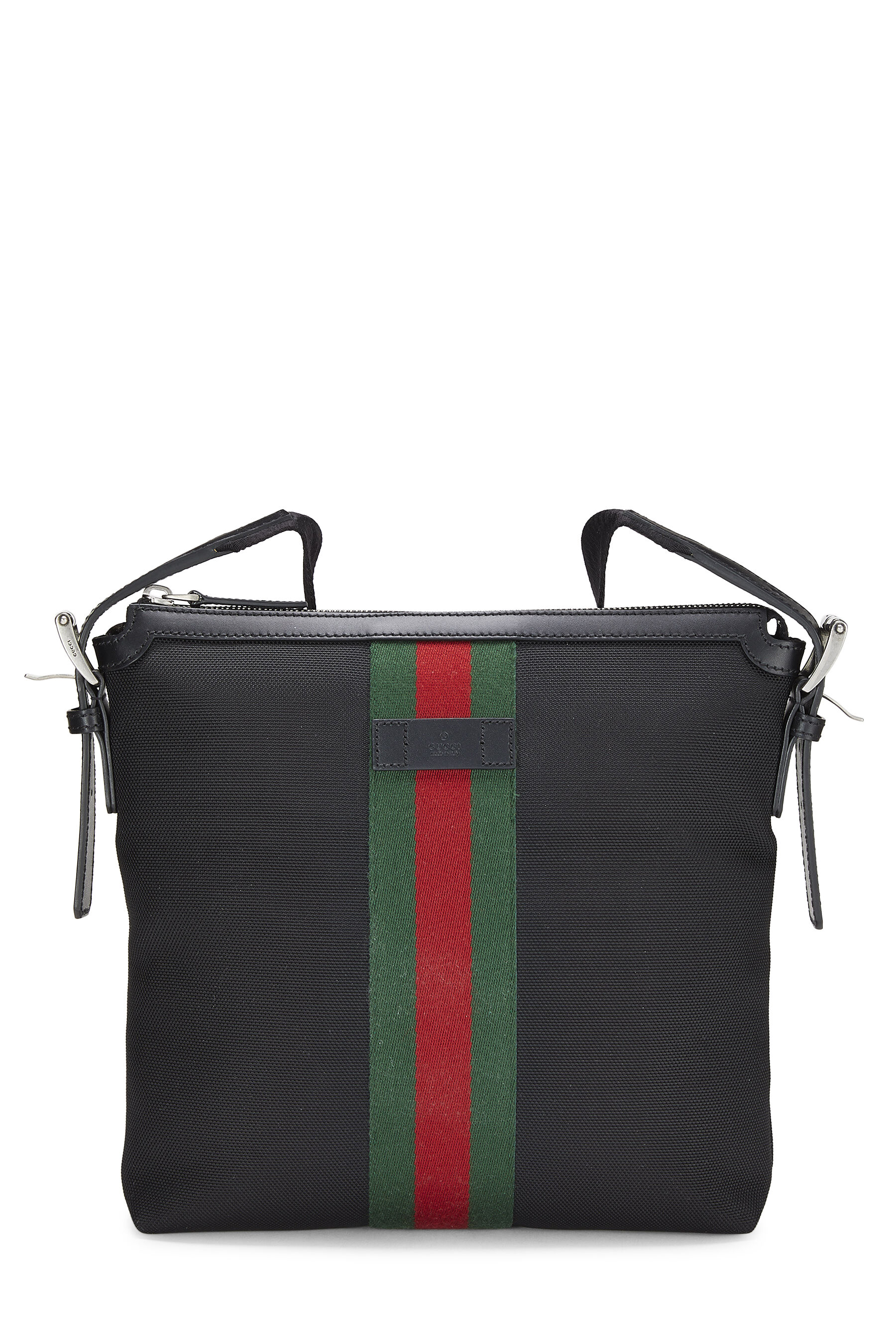 Women's Gucci Black Techno Canvas Shoulder Bag in Black