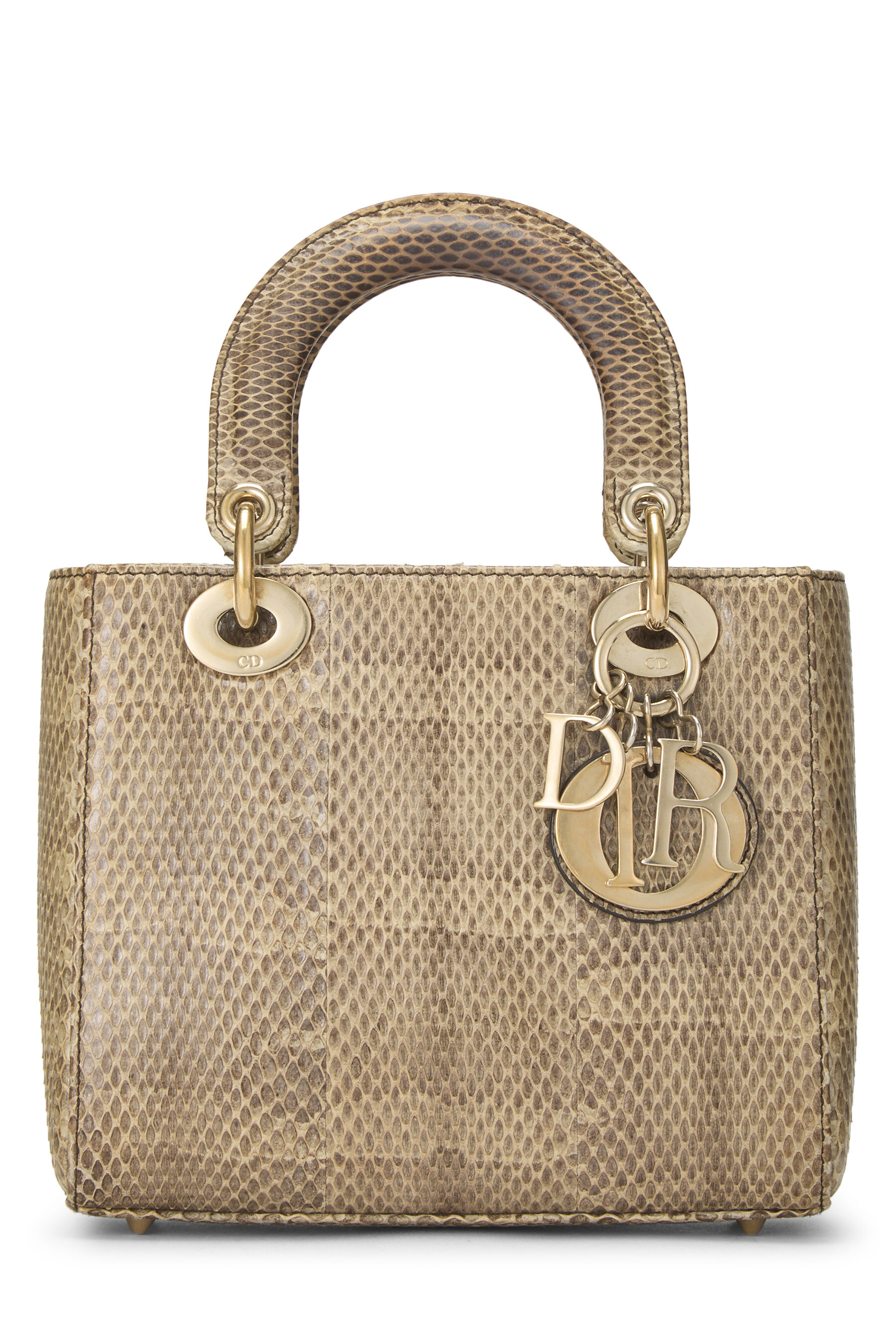 Women's Christian Dior Brown Python Lady Dior Small in Brown Small