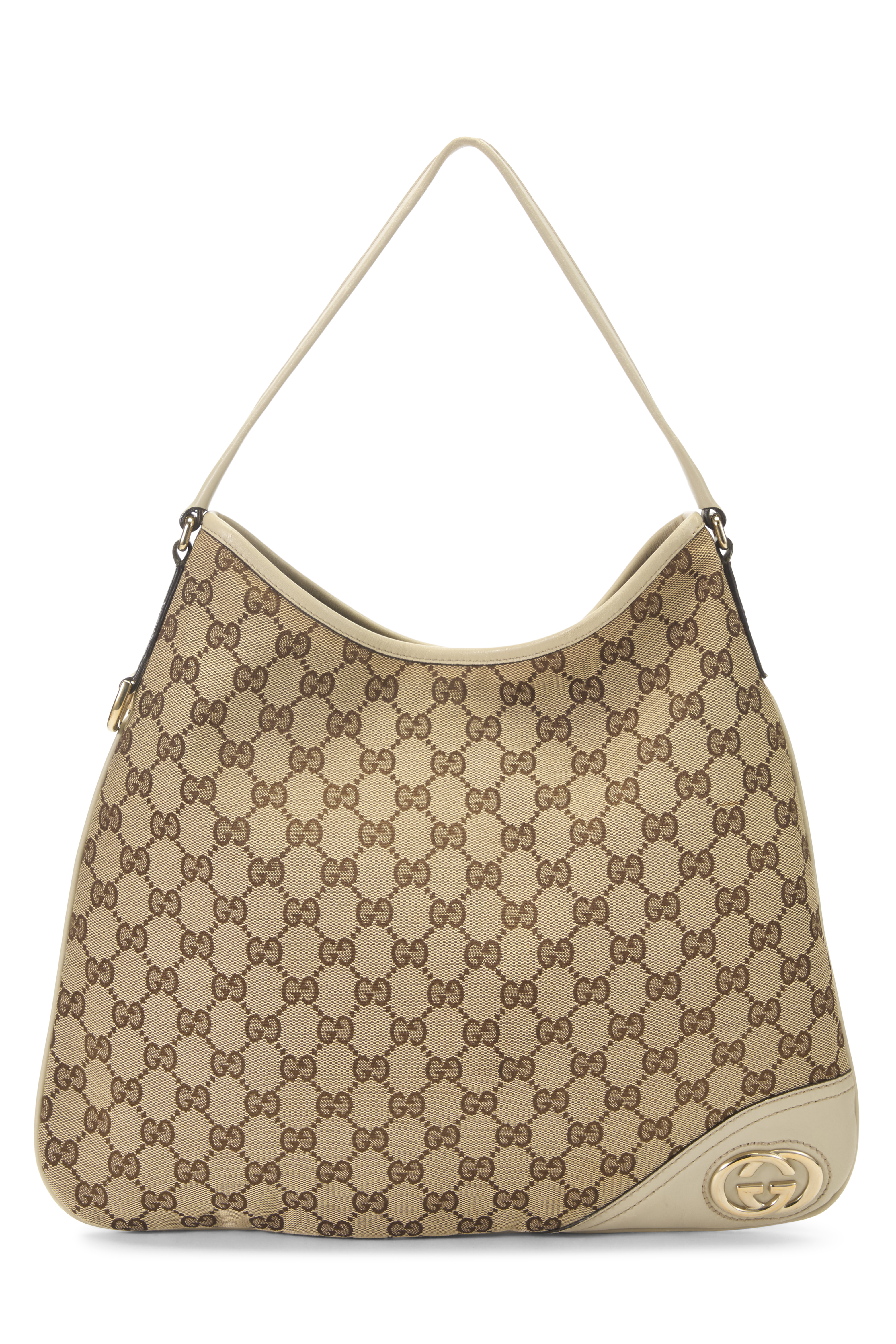 Women's Gucci Original GG Canvas Britt Hobo in White