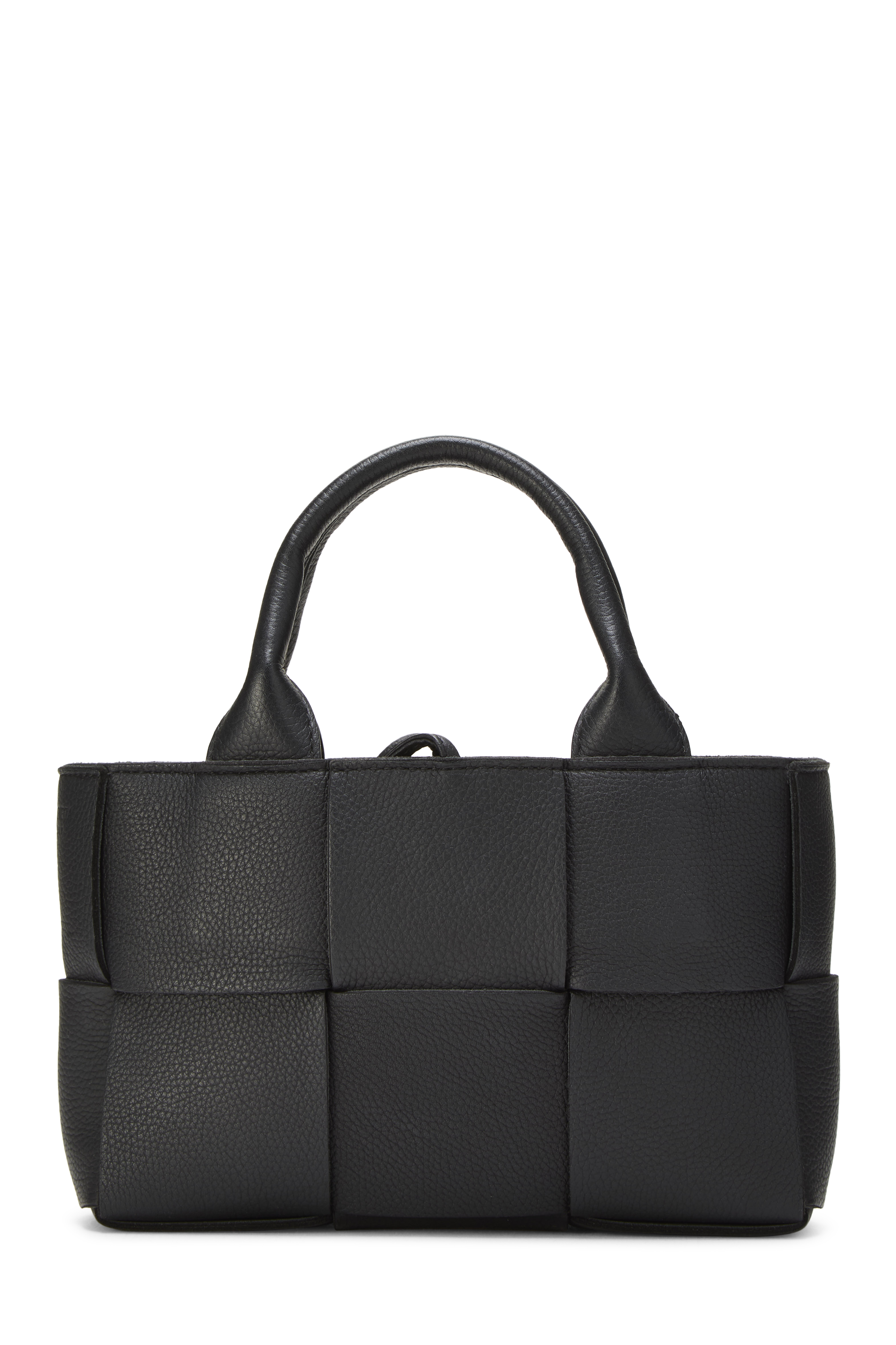 Women's Bottega Veneta Black Calfskin Maxi Intrecciato Candy Arco Tote in Black