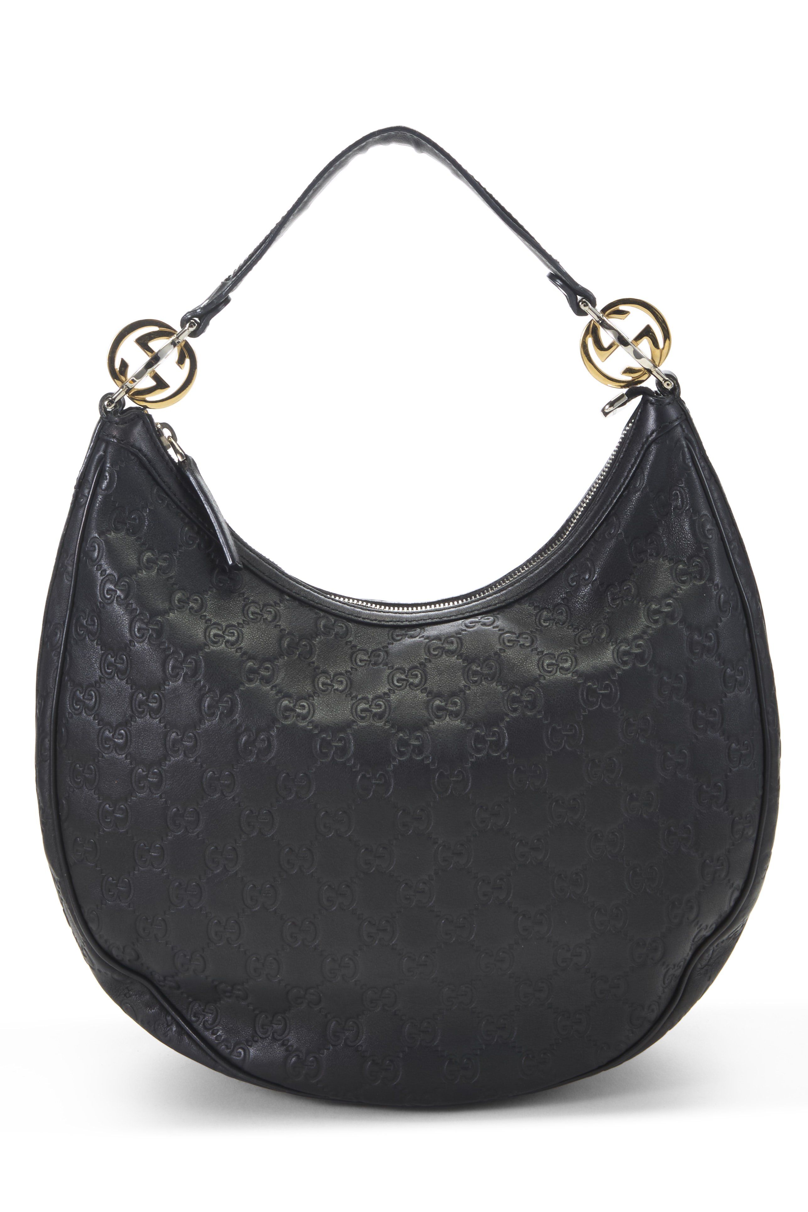 Women's Gucci Black Guccissima GG Twins Hobo in Black