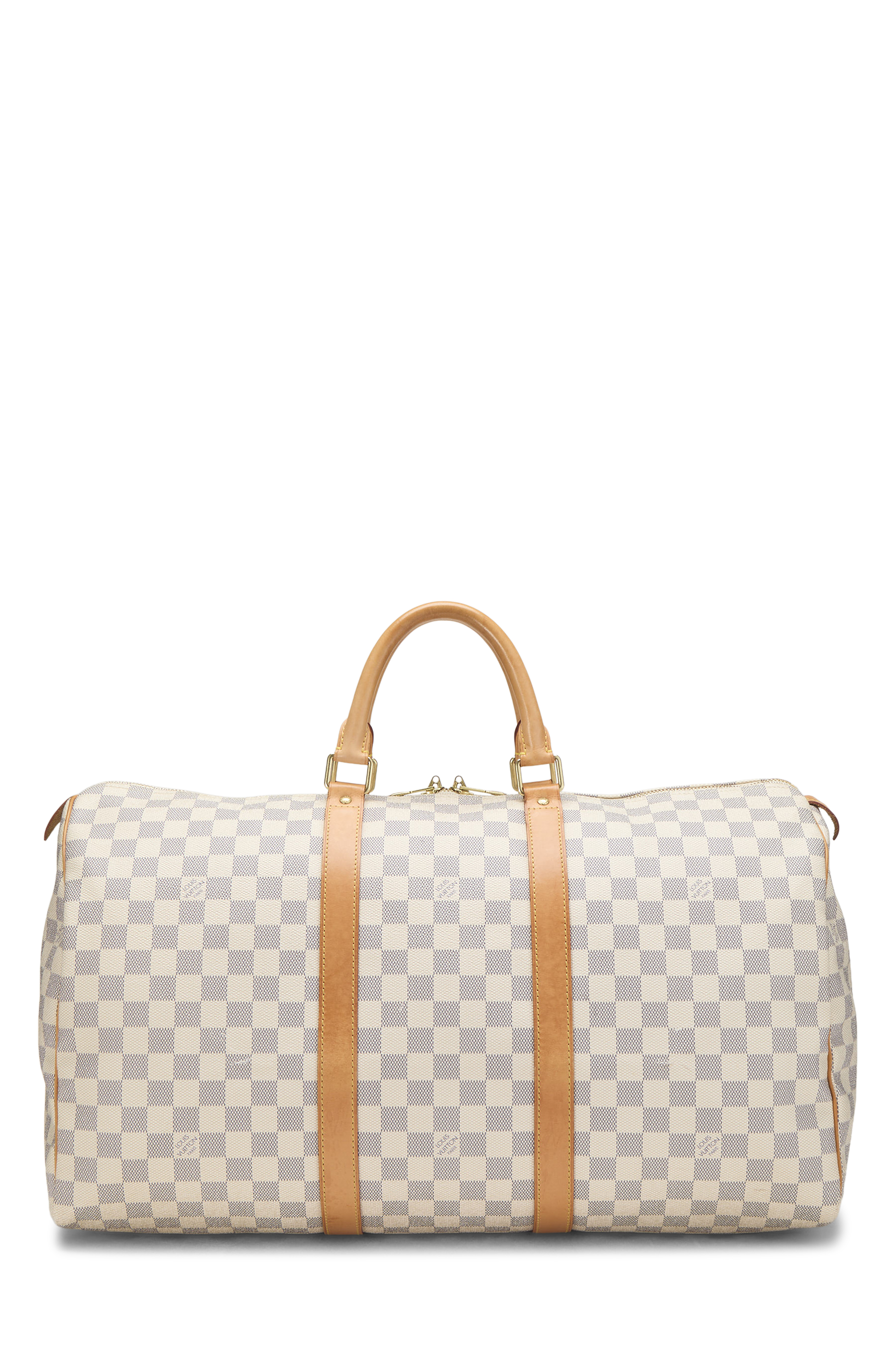 Women's Canvas Louis Vuitton Damier Azur Keepall 50 in White
