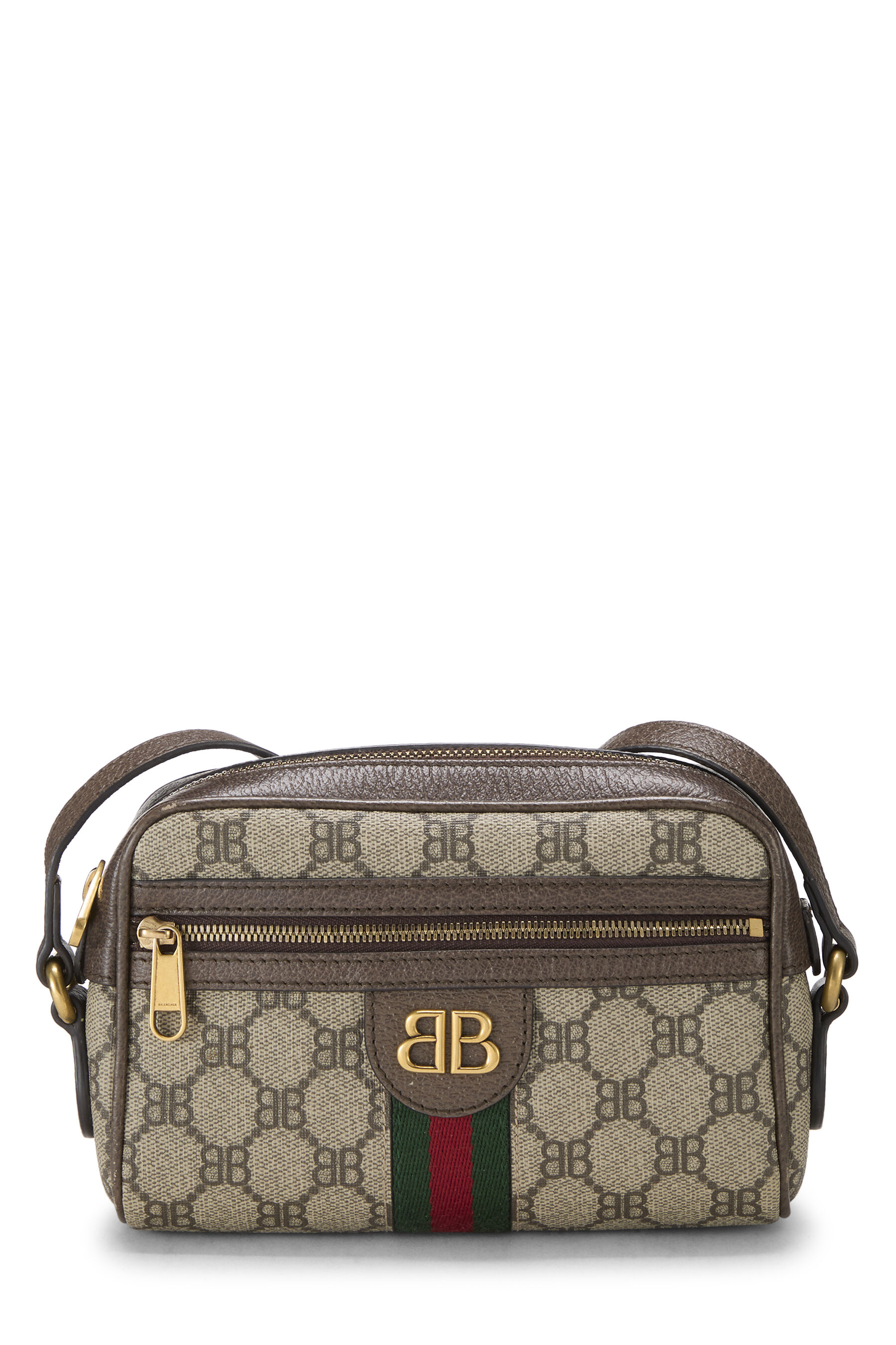 Women's Balenciaga Balenciaga x Gucci Beige Coated Canvas Hacker Camera Bag Mini in Brown Mini