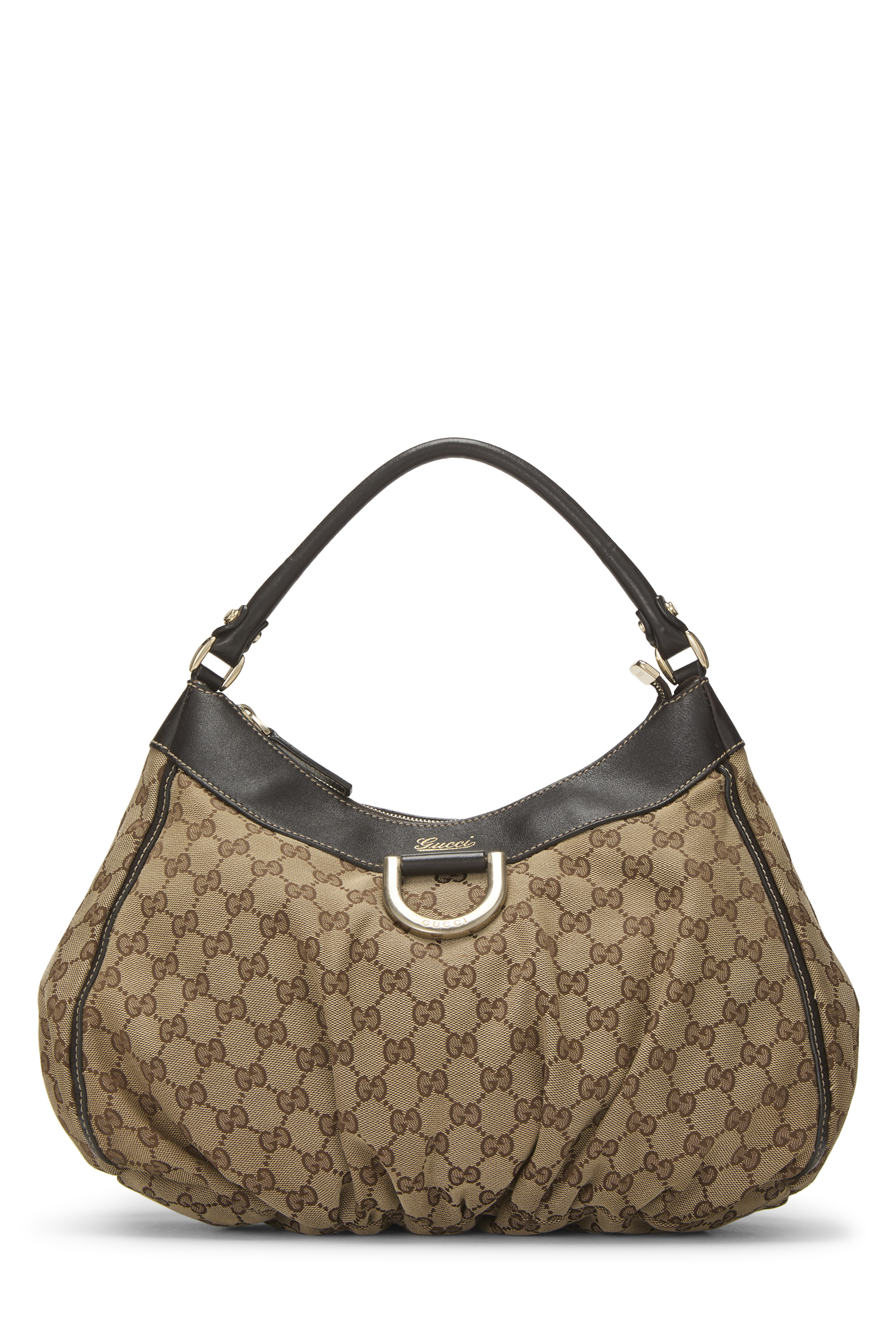 Women's Gucci Brown Original GG Canvas D-Ring Abbey Shoulder Bag in Brown