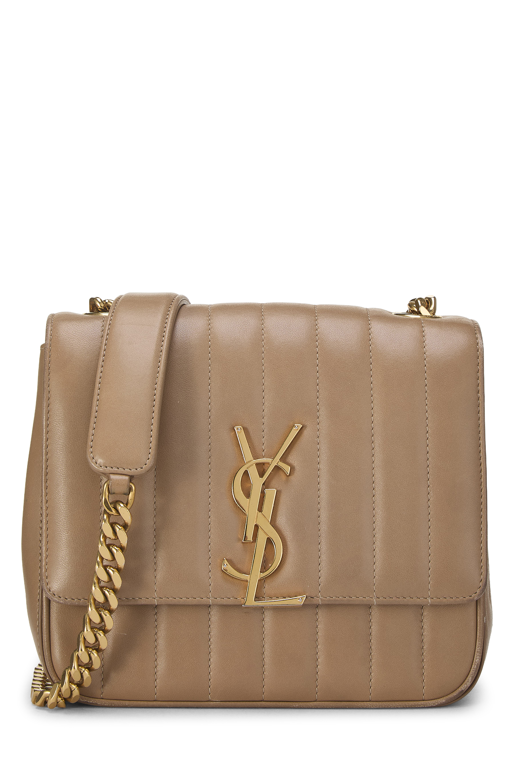 Women's YSL Beige Quilted Lambskin Vicky Crossbody Medium