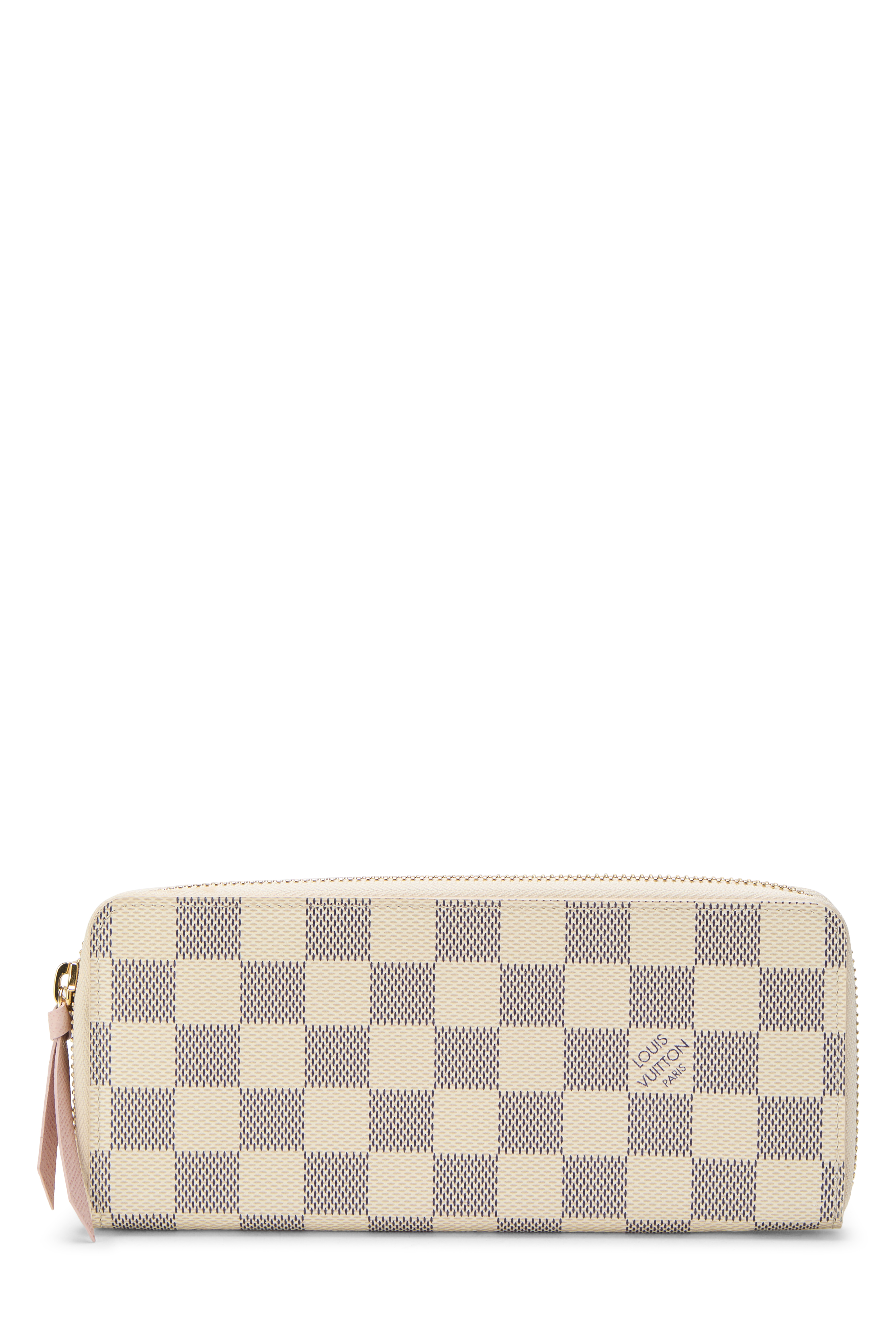Women's Louis Vuitton Damier Azur Clemence Wallet in Pink