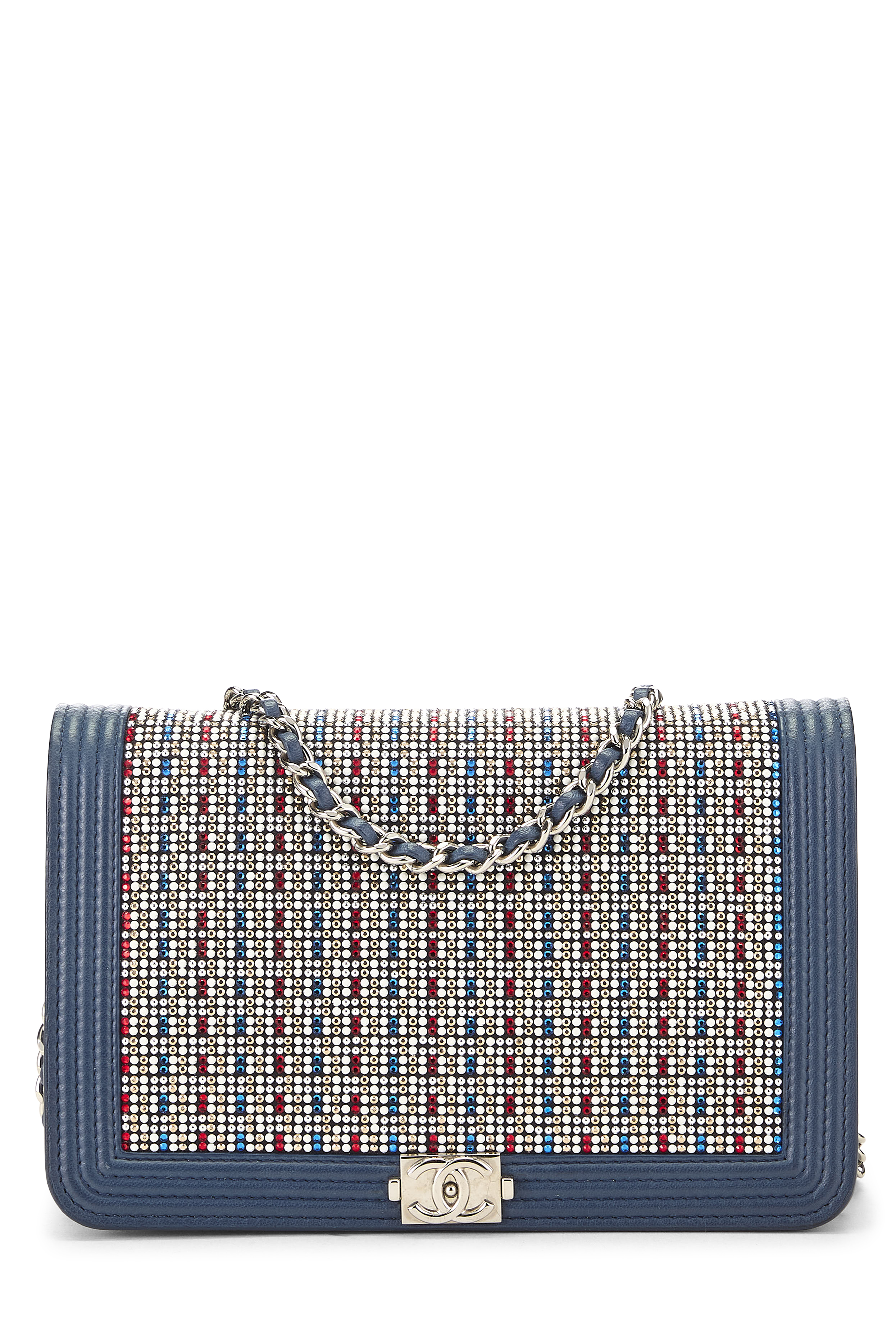 Women's Chanel Blue Embellished Boy Wallet on Chain (WOC) in Blue
