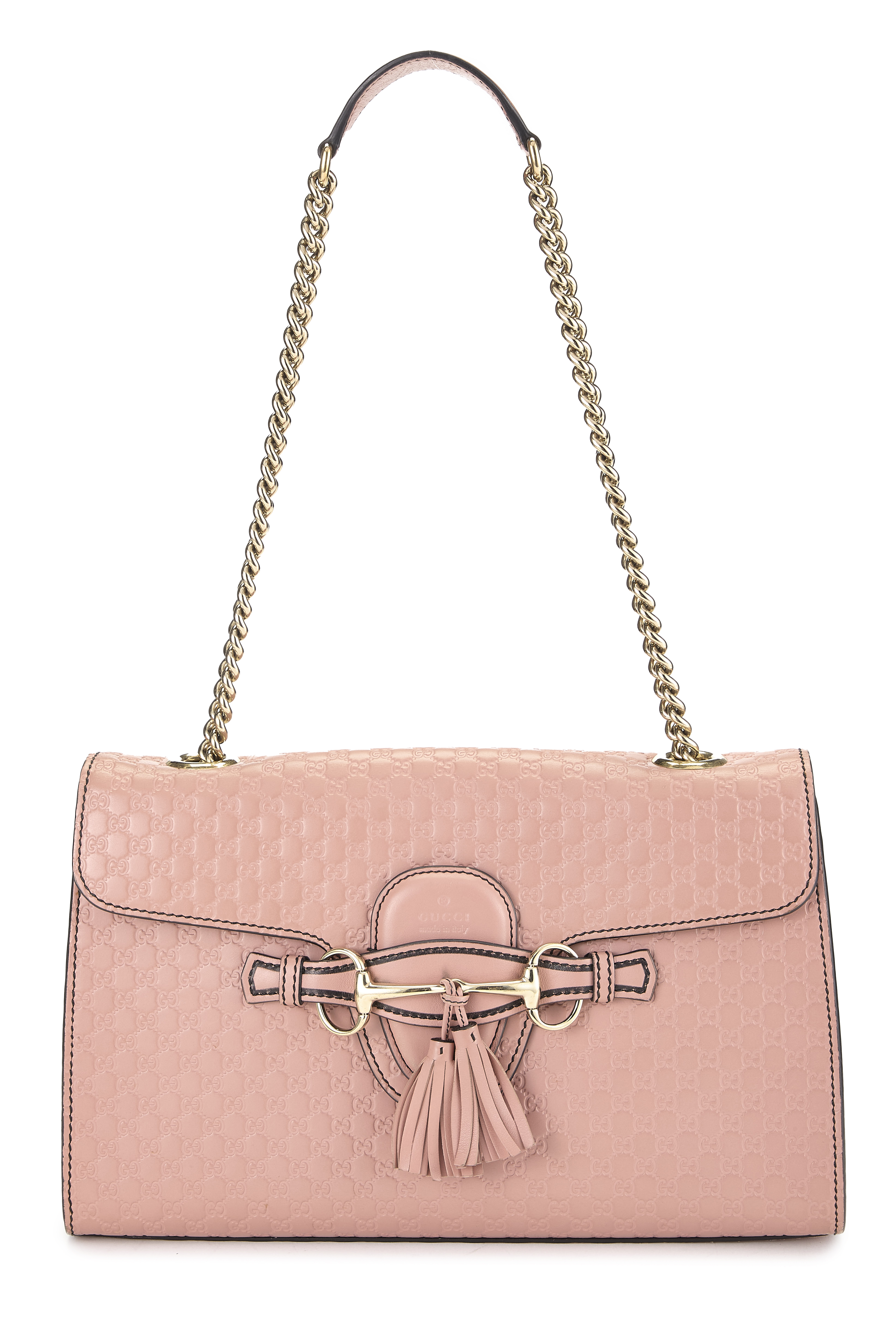Women's Gucci Pink Microguccissima Leather Emily Chain Shoulder Bag in Pink