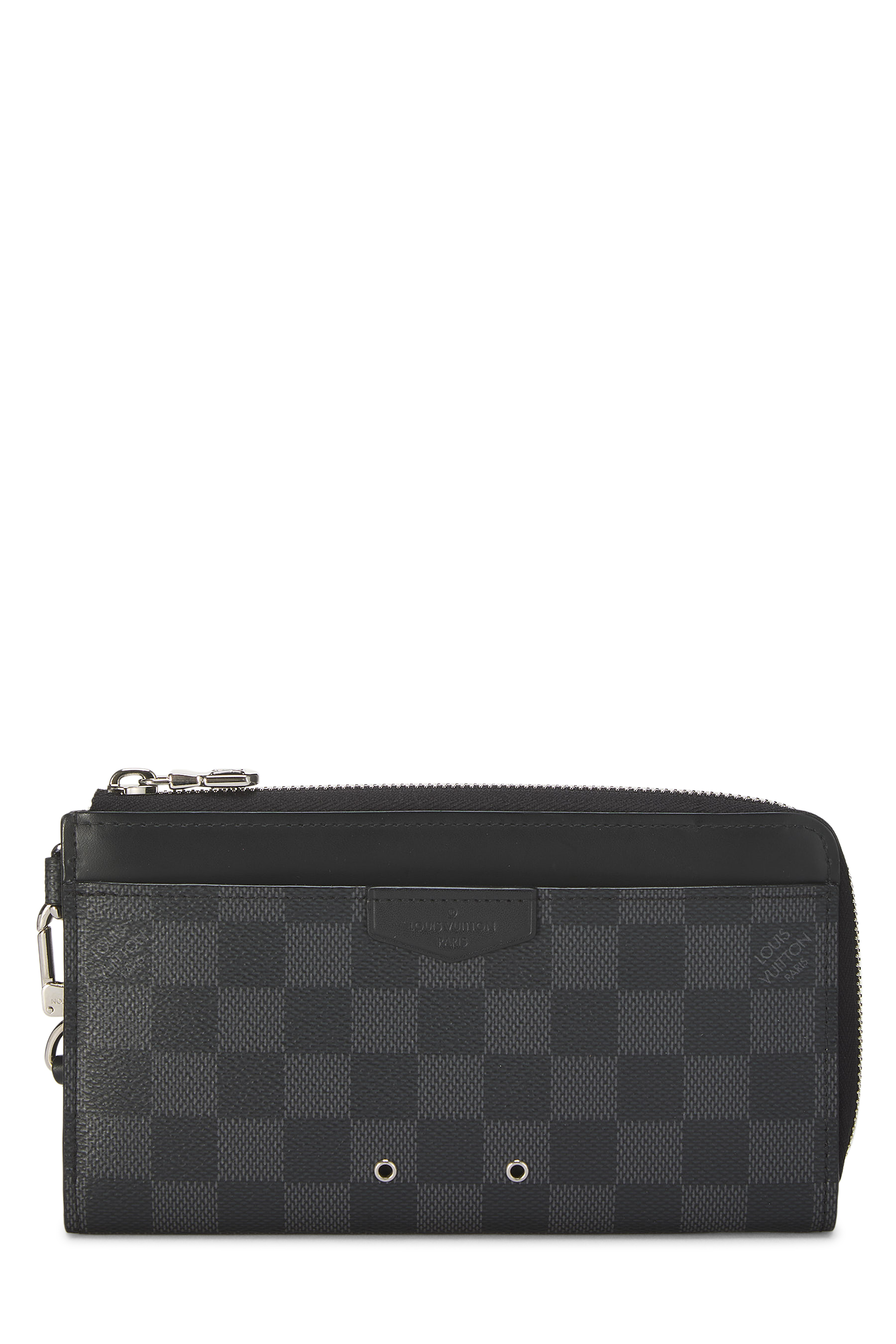 Women's Louis Vuitton Damier Graphite Zippy Dragonne in Black