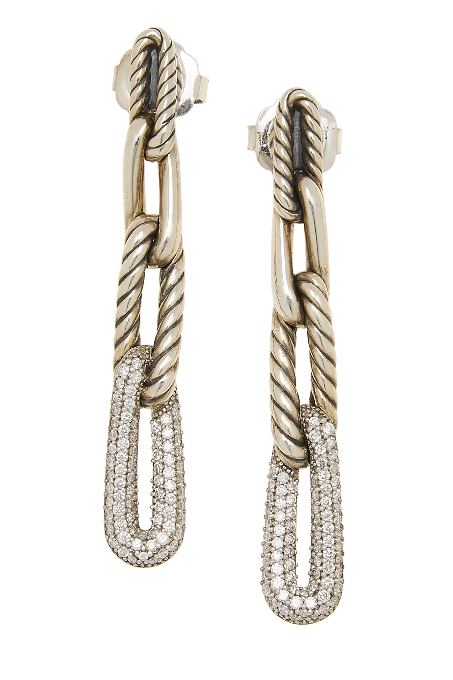 Women's David Yurman Silver Labyrinth Drop Earrings in Silver