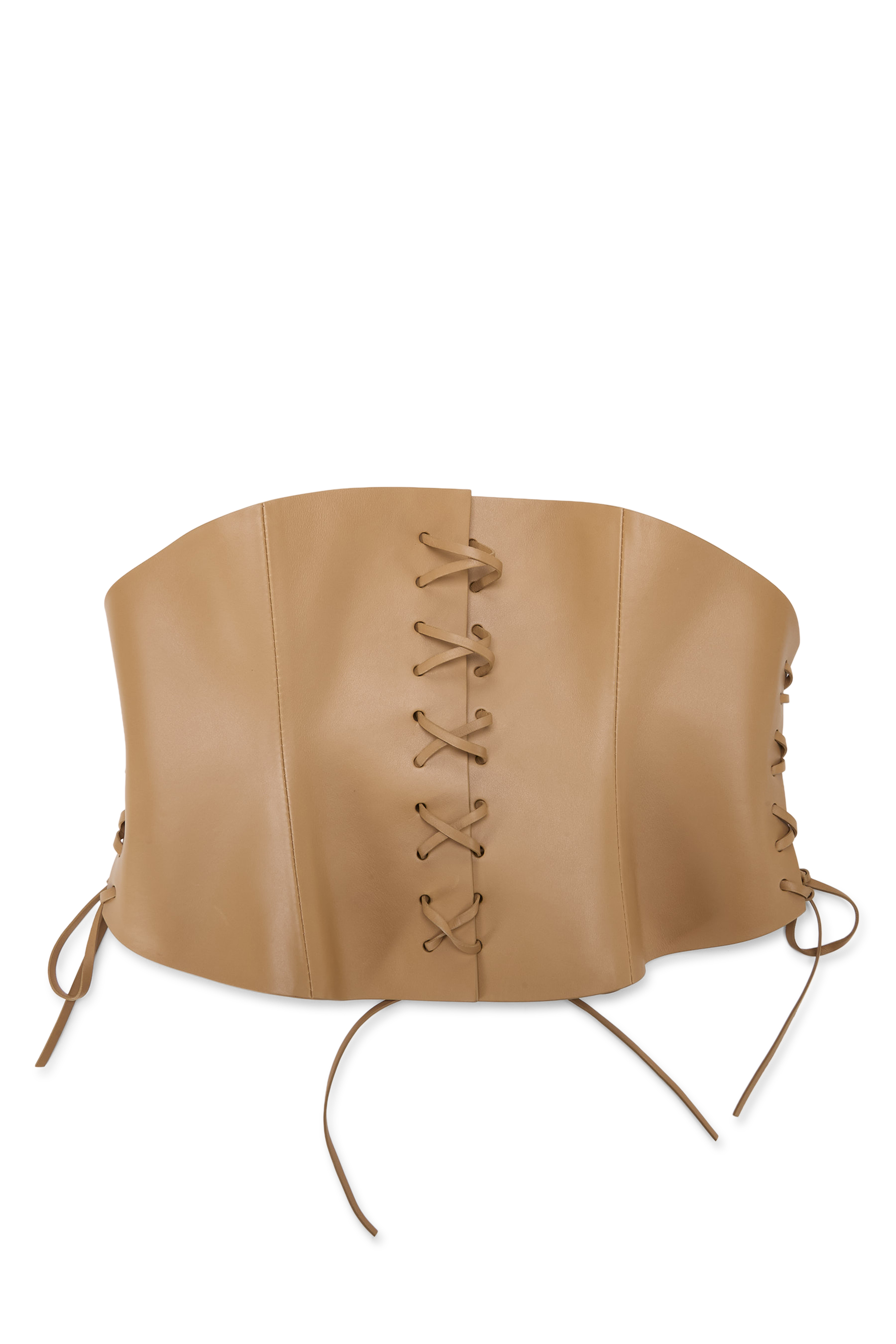 Women's Christian Dior Brown Leather D-Lace Corset Belt 80 in Brown