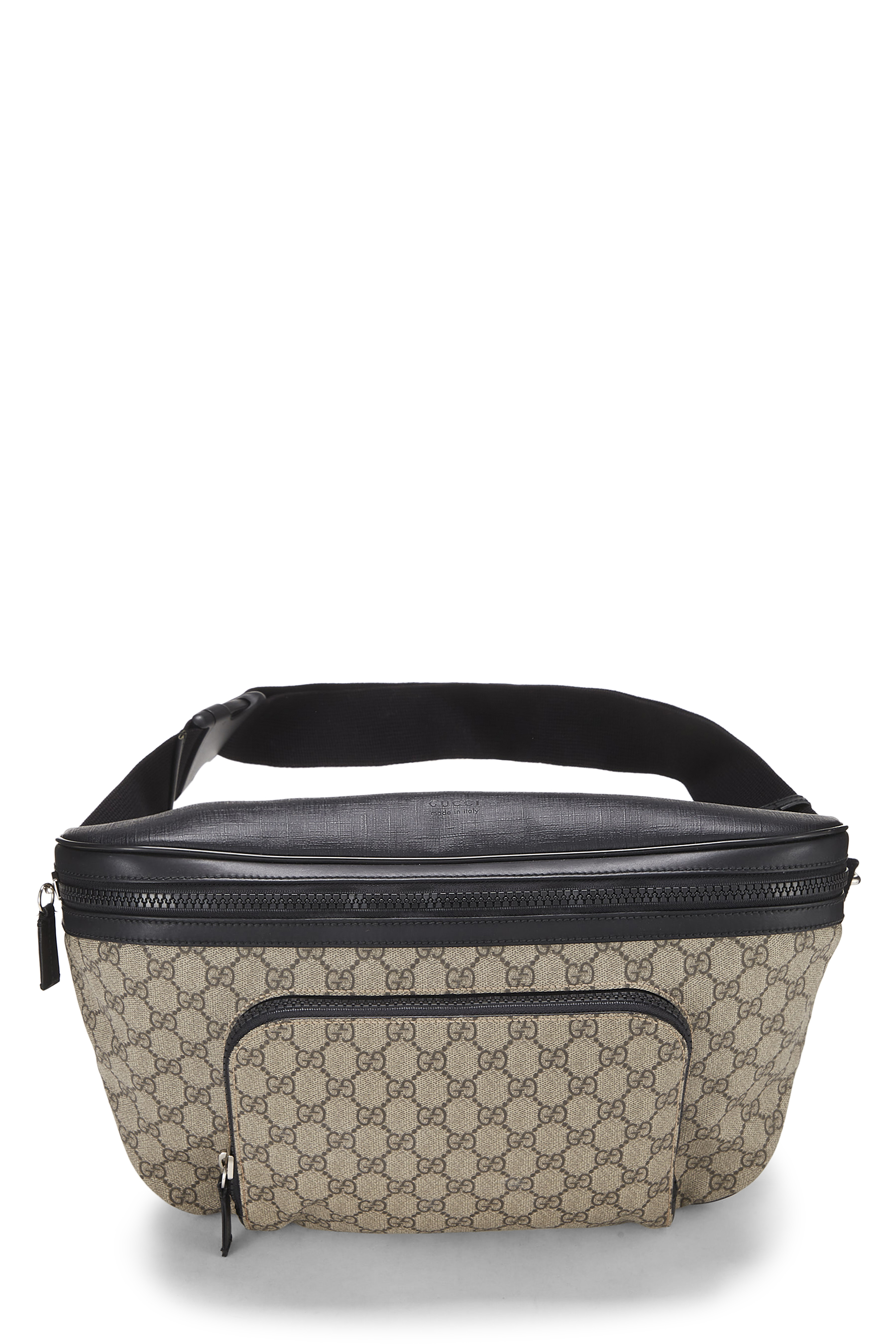 Women's Gucci Black Original GG Supreme Canvas Waist Pouch Large in Black Large