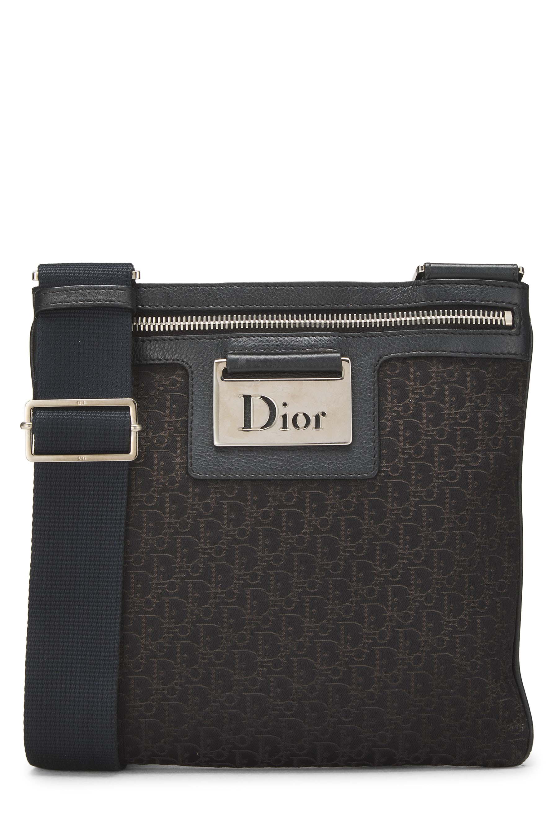 Women's Christian Dior Black Trotter Canvas Street Chic Crossbody in Black