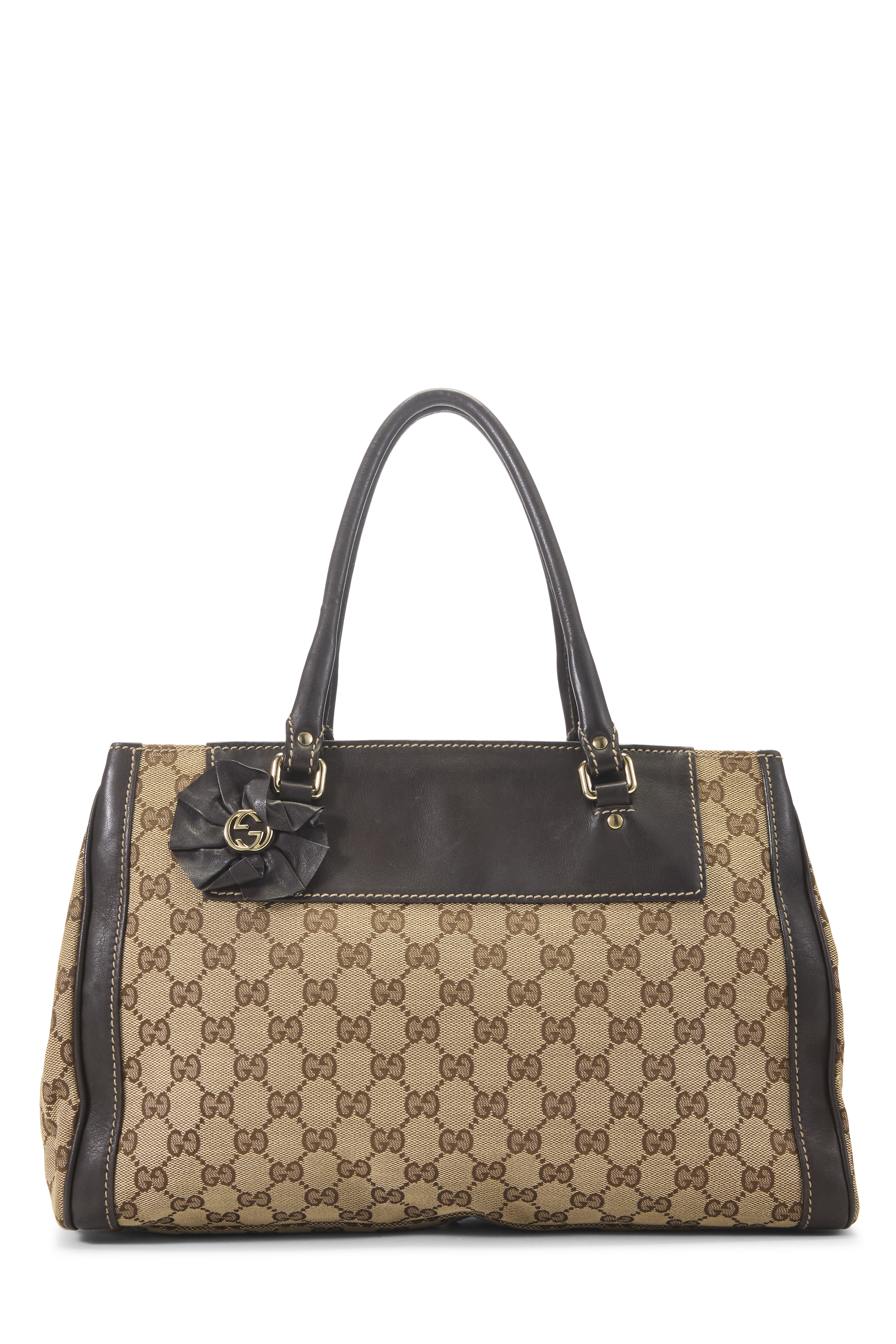 Women's Gucci Original GG Canvas Trophy Handbag in Brown