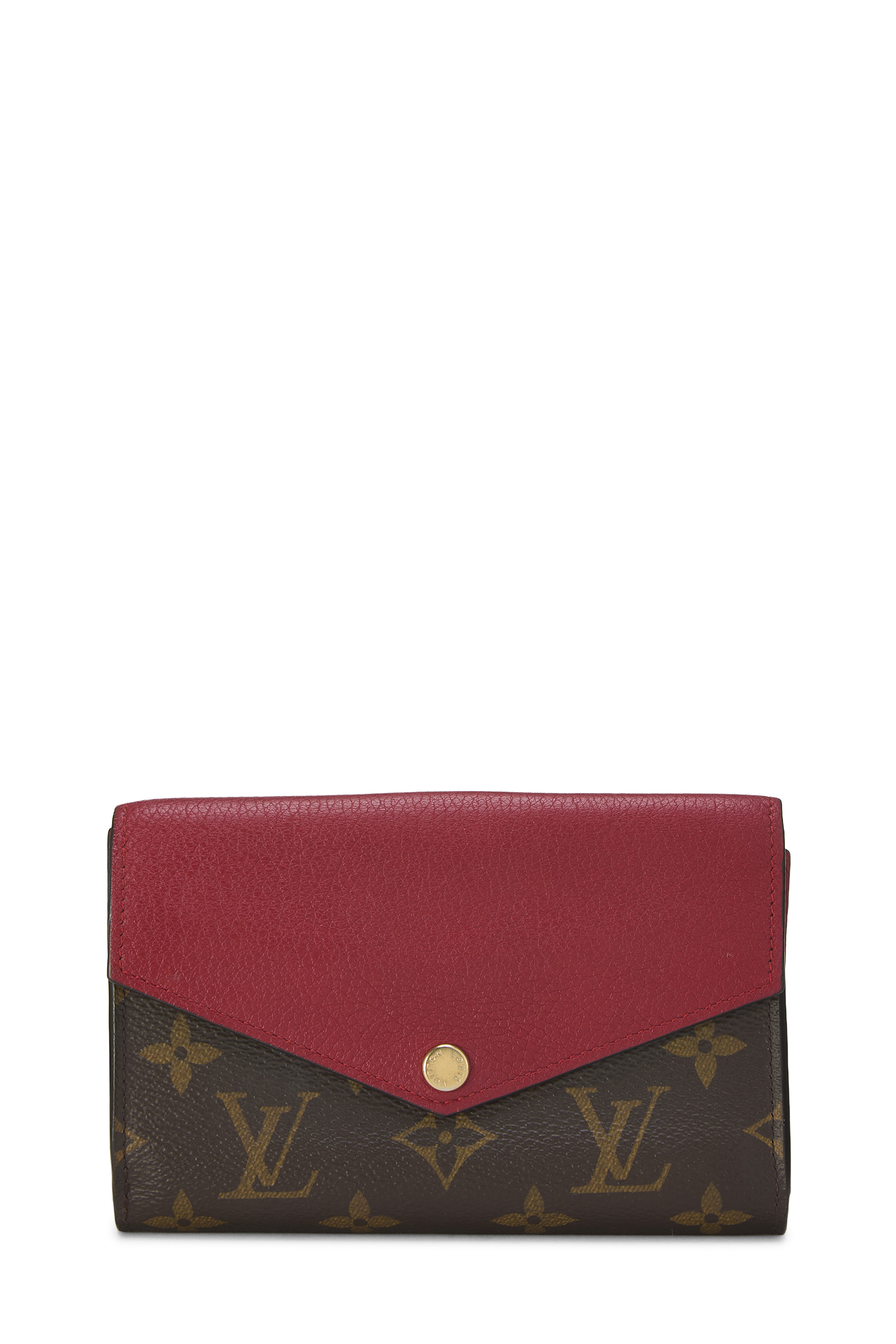 Women's Louis Vuitton Red Monogram Canvas Pallas Compact Wallet in Red