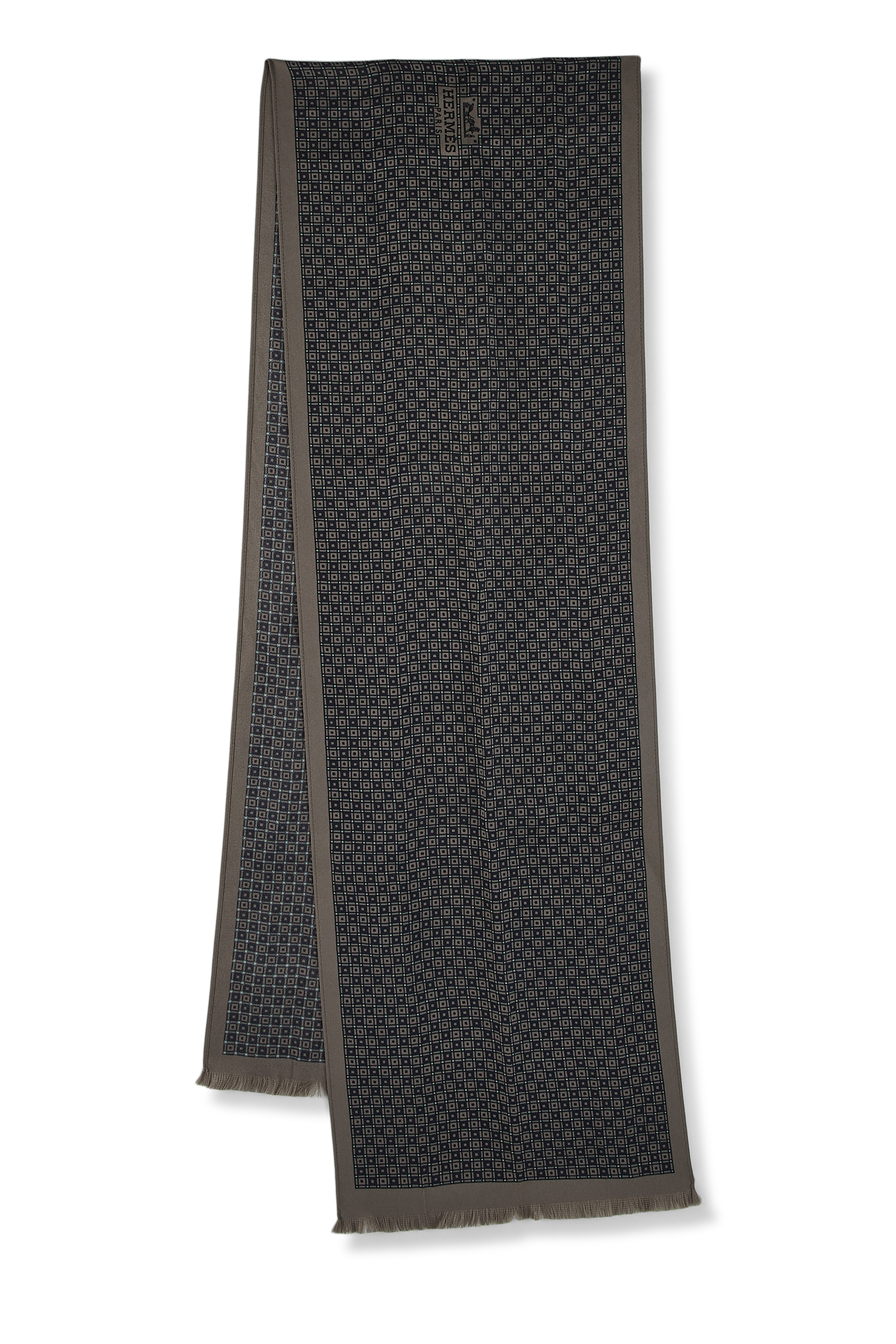 Women's Hermès Grey Silk Scarf in Grey