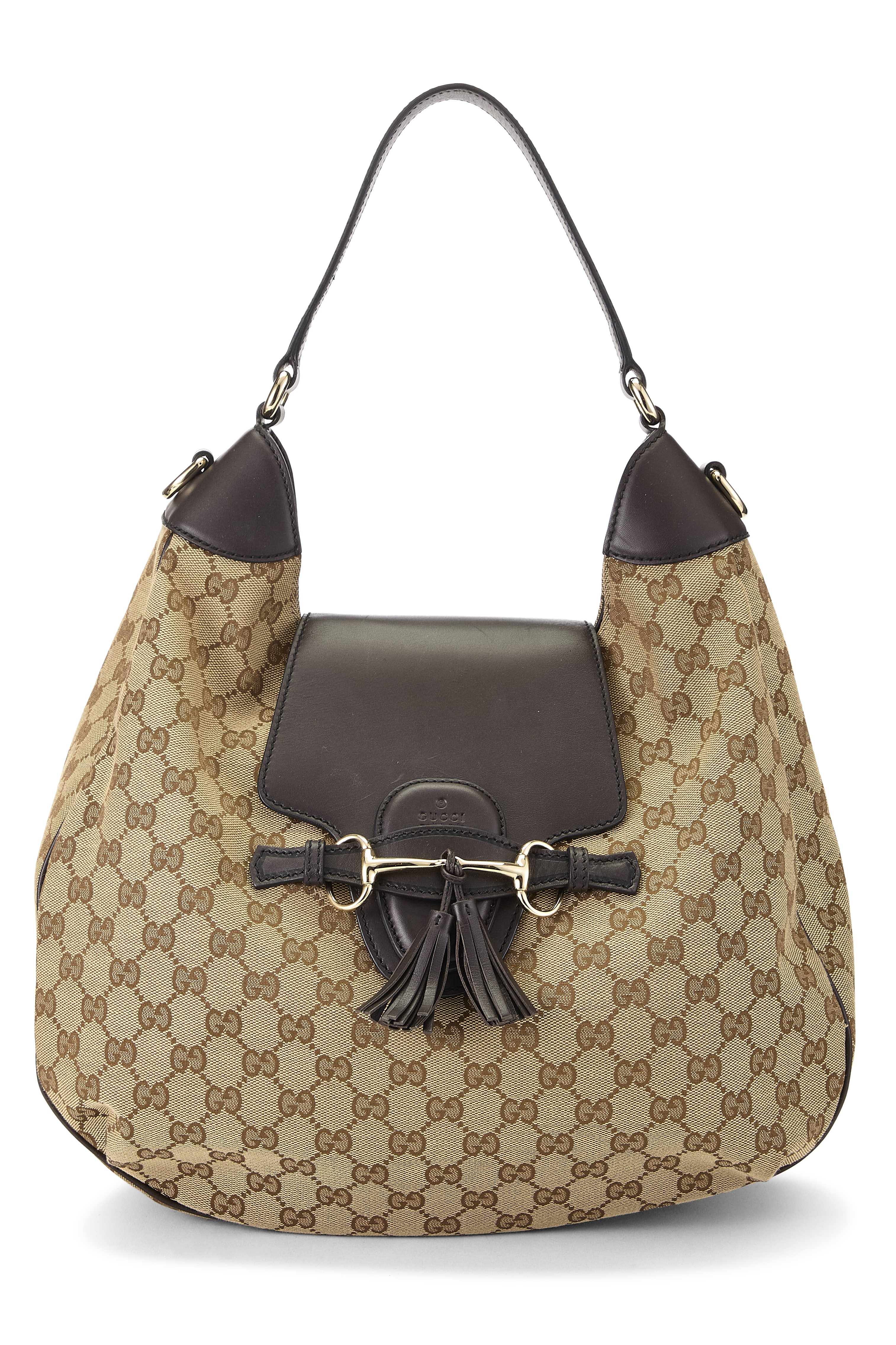 Women's Gucci Brown Original GG Canvas Emily Chain Hobo Bag Large in Brown Large