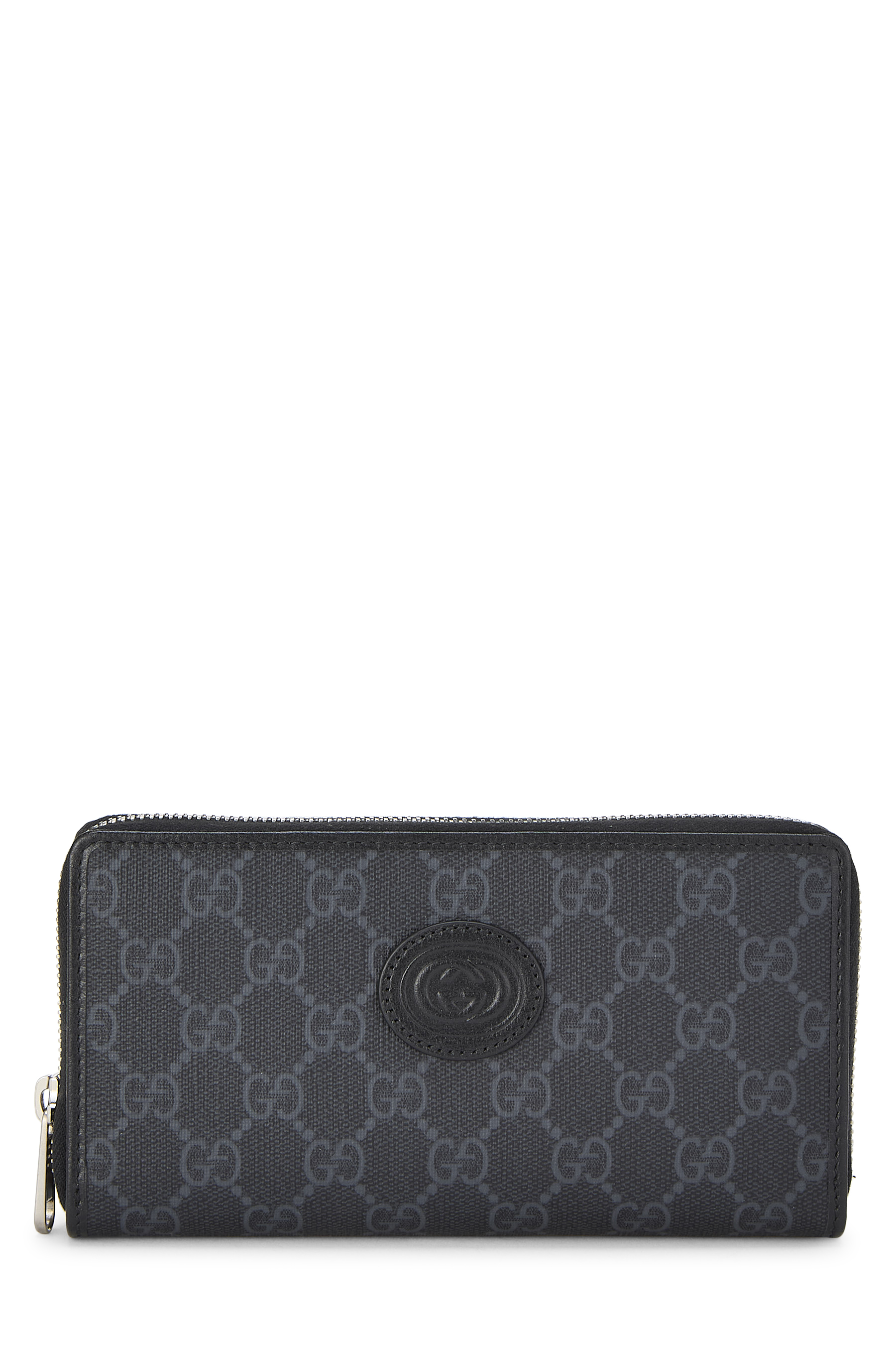 Women's Gucci Black GG Supreme Canvas Zip Around Wallet in Black