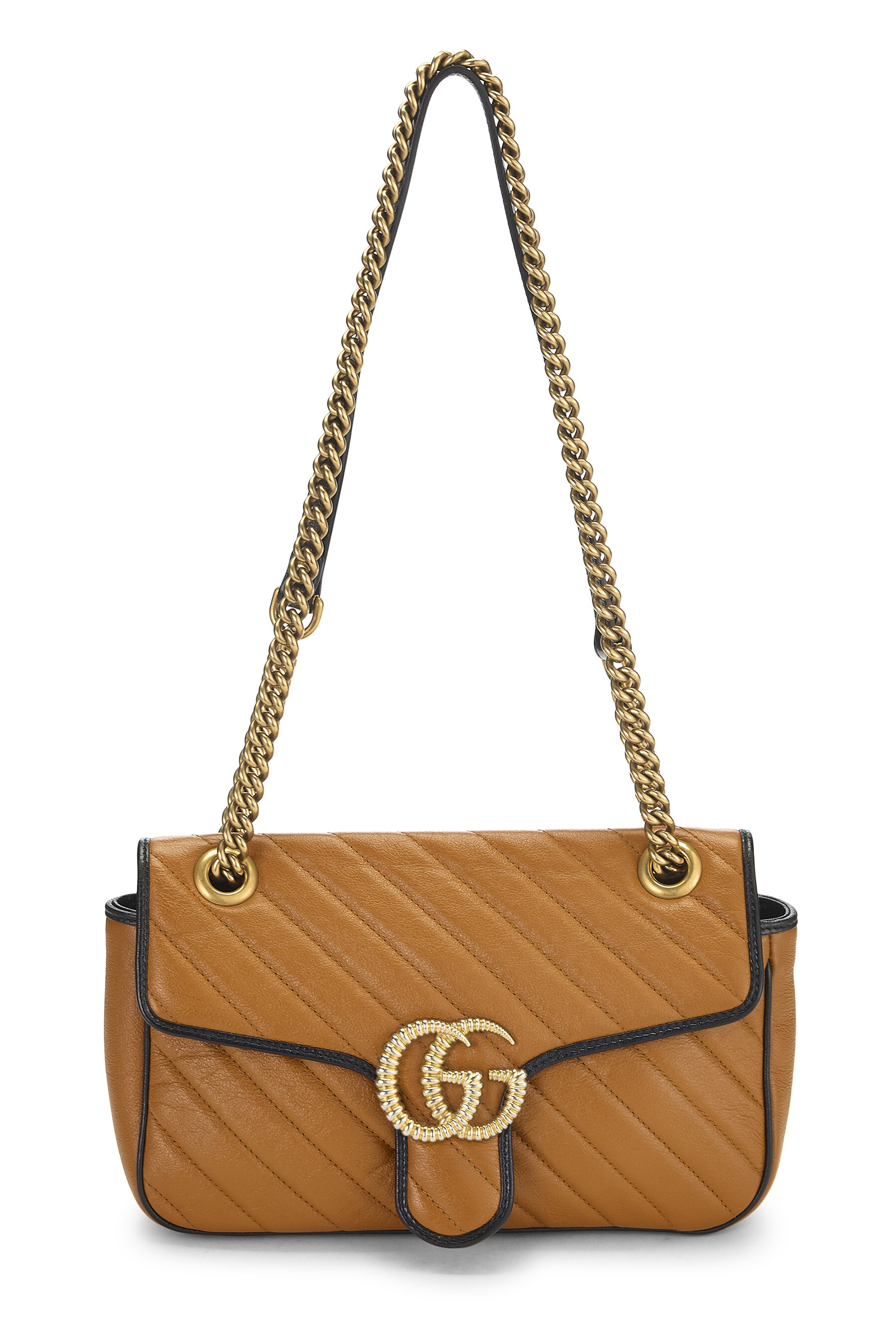 Women's Gucci Brown Leather GG Marmont Crossbody Small in Black Small