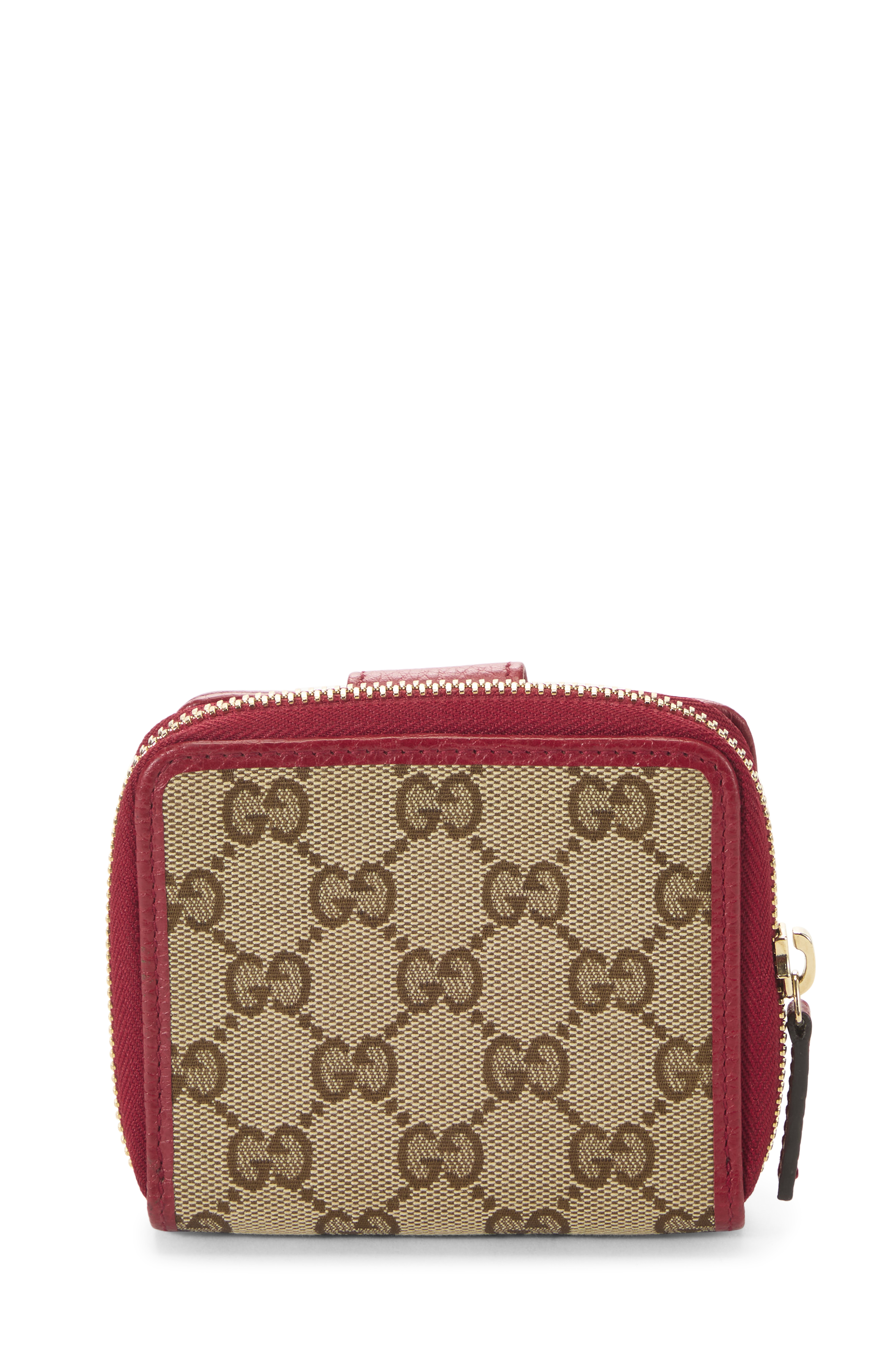 Women's Gucci Red Original GG Canvas French Zip Around Wallet in Red