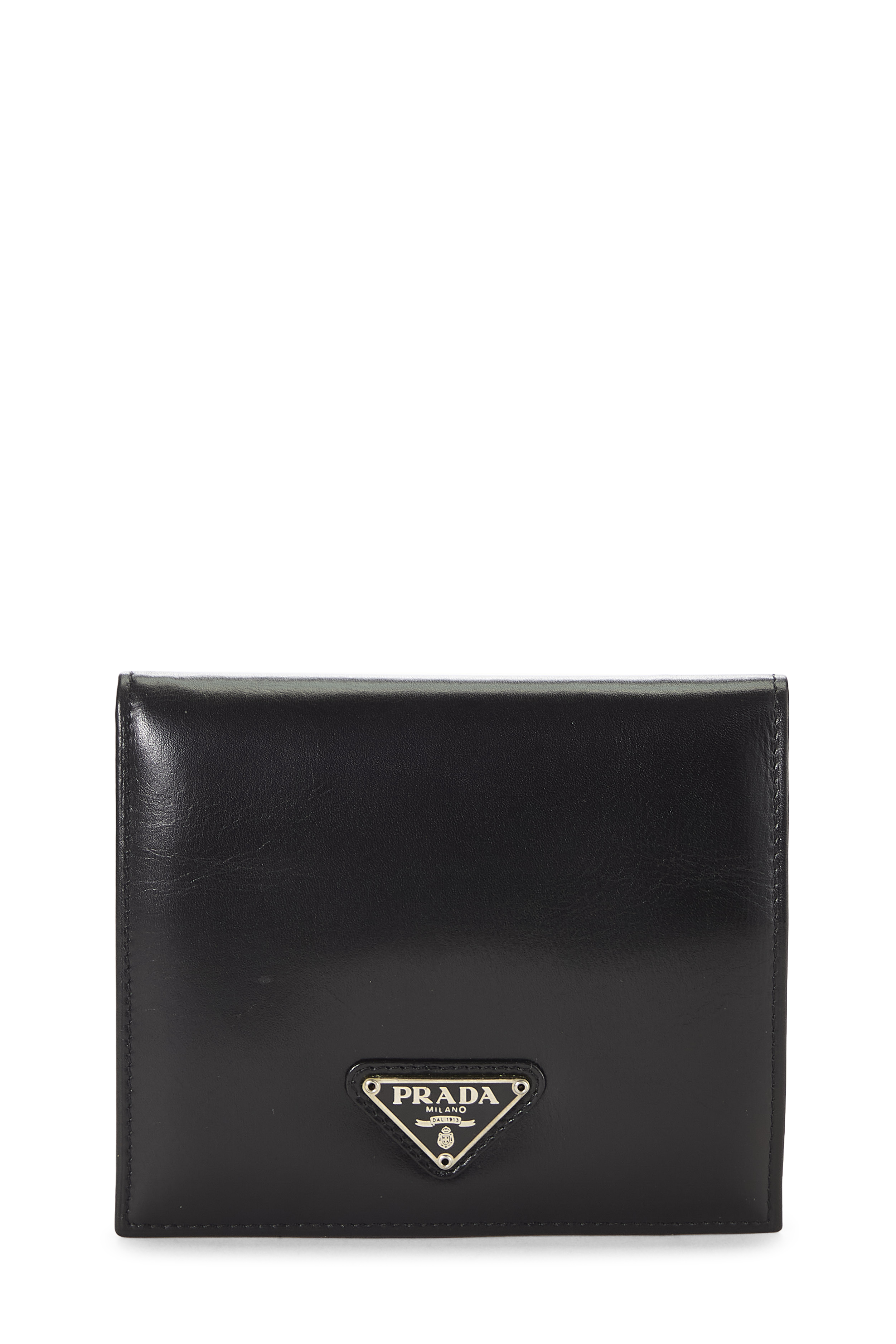Women's Prada Black Calfskin Bi-Fold Wallet in Black