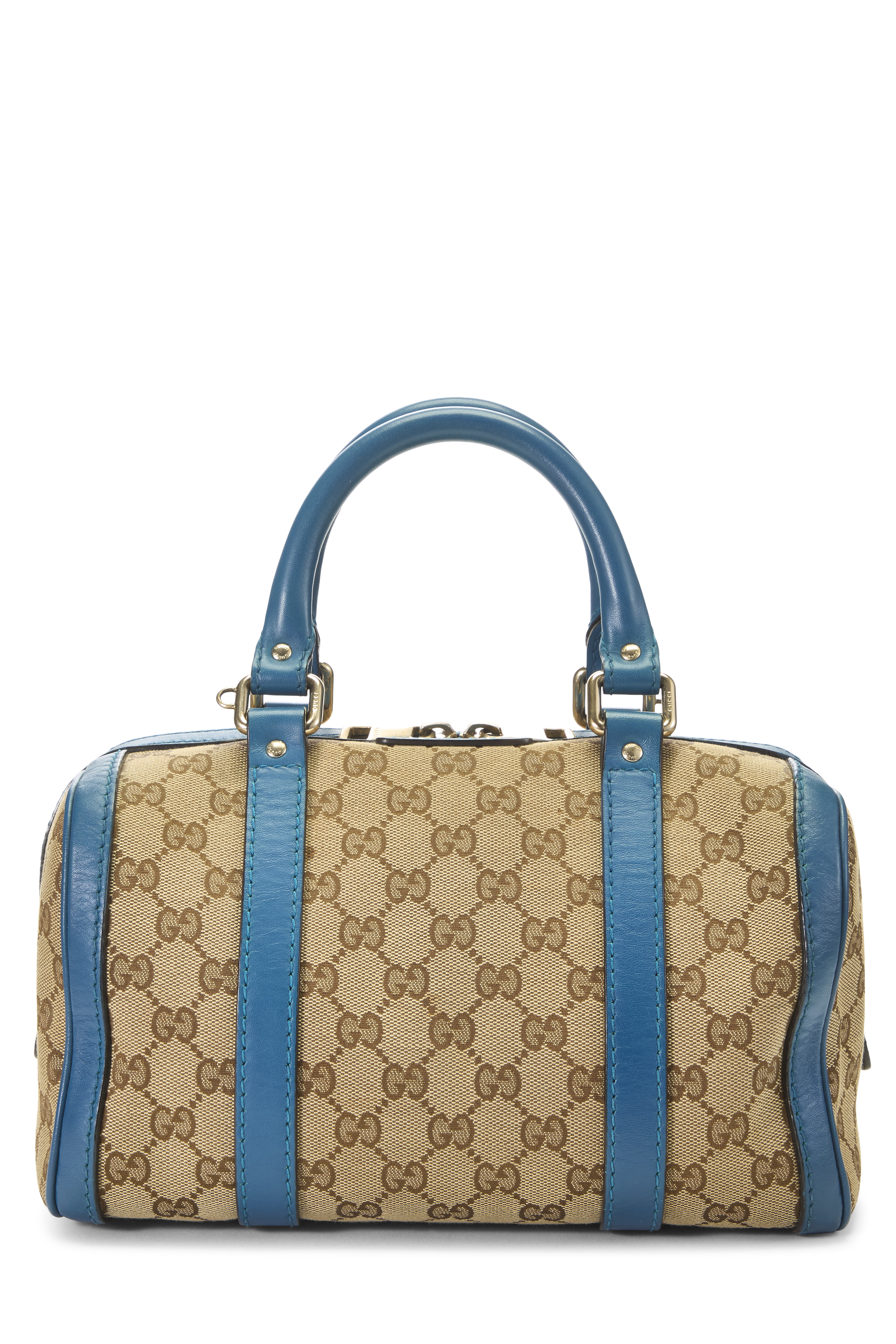 Women's Gucci Blue Original GG Canvas Boston Handbag Small in Blue Small