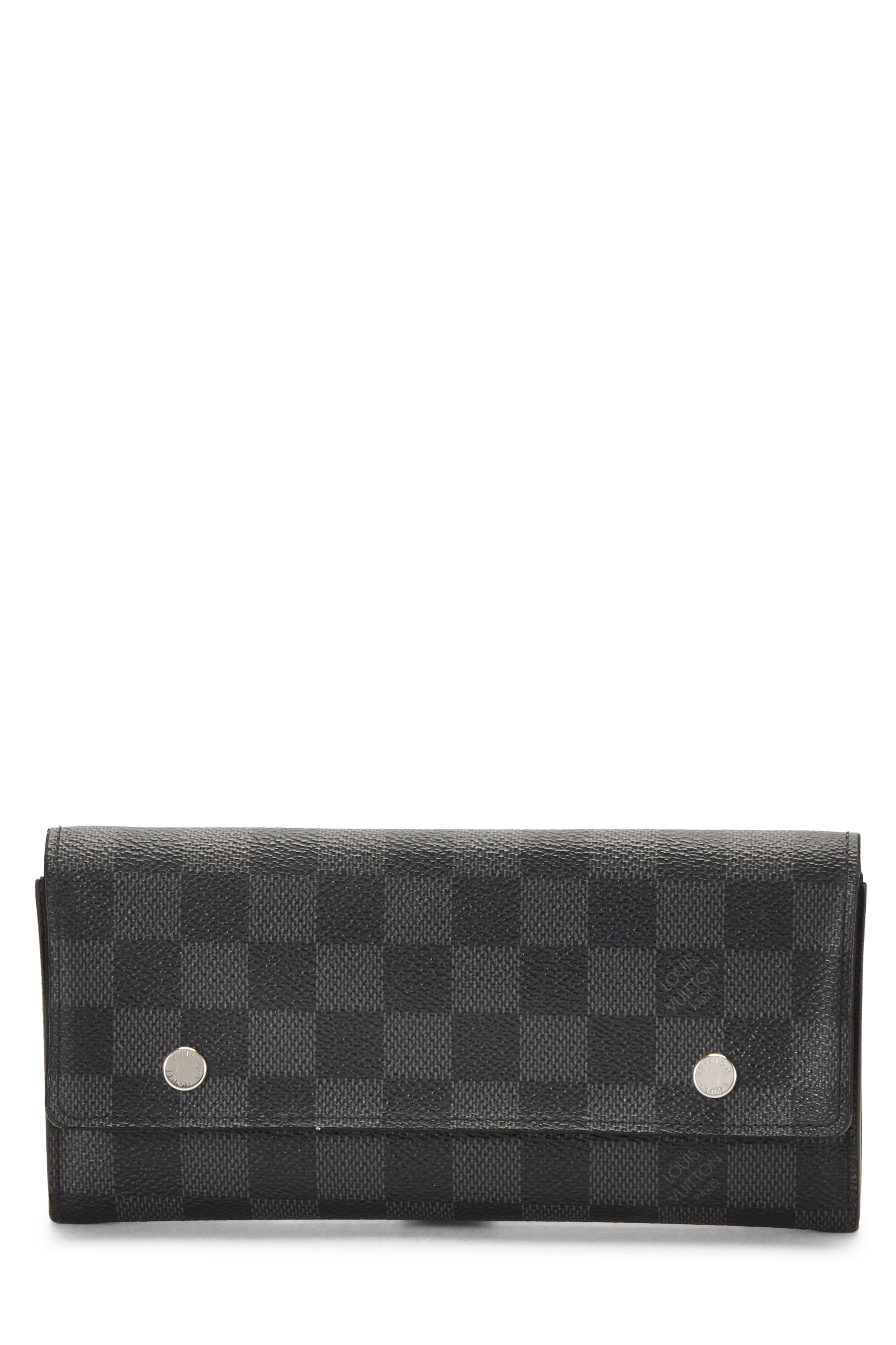 Women's Louis Vuitton Damier Graphite Compact Modulable Long Wallet in Black