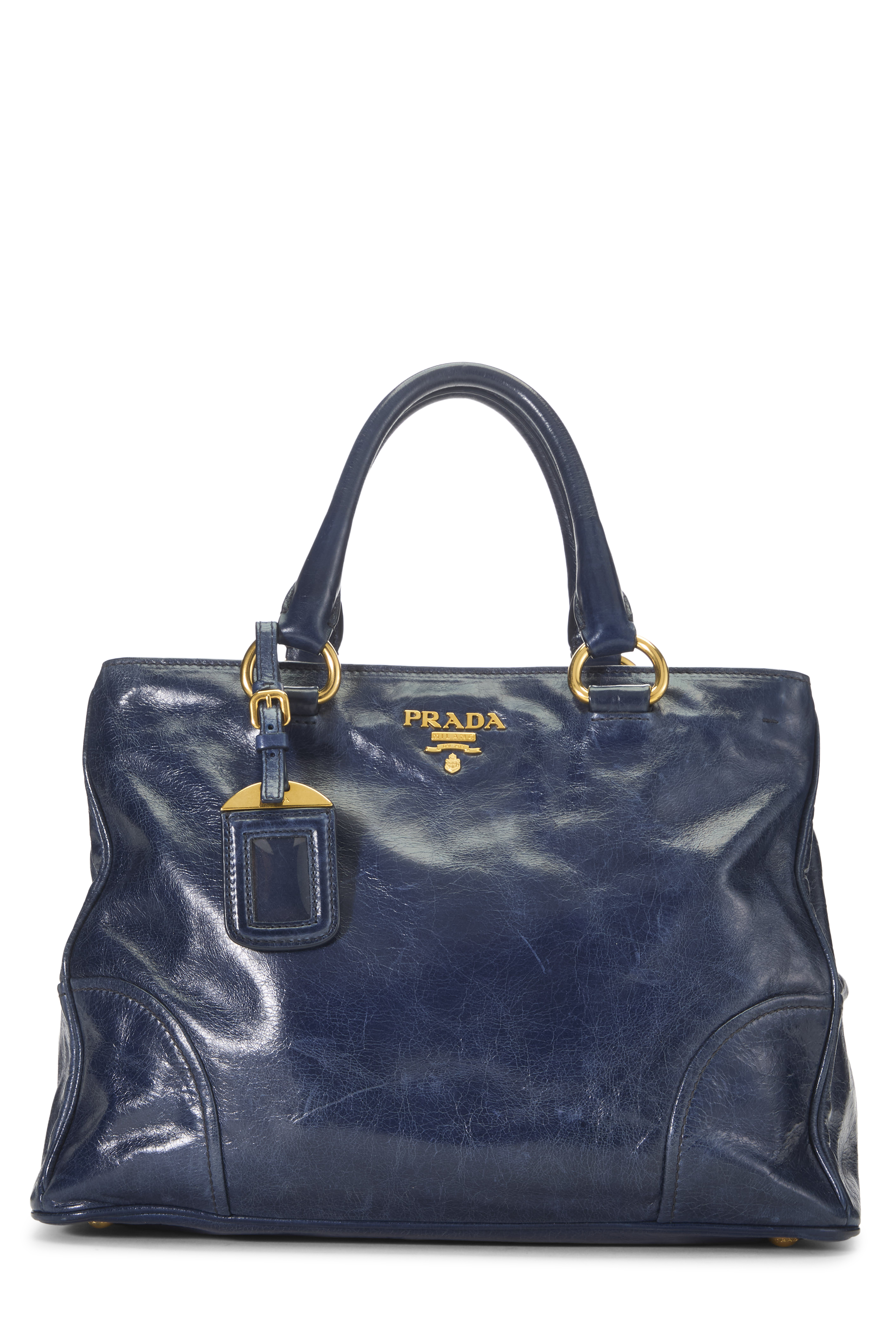 Women's Prada Blue Calfskin Convertible Tote