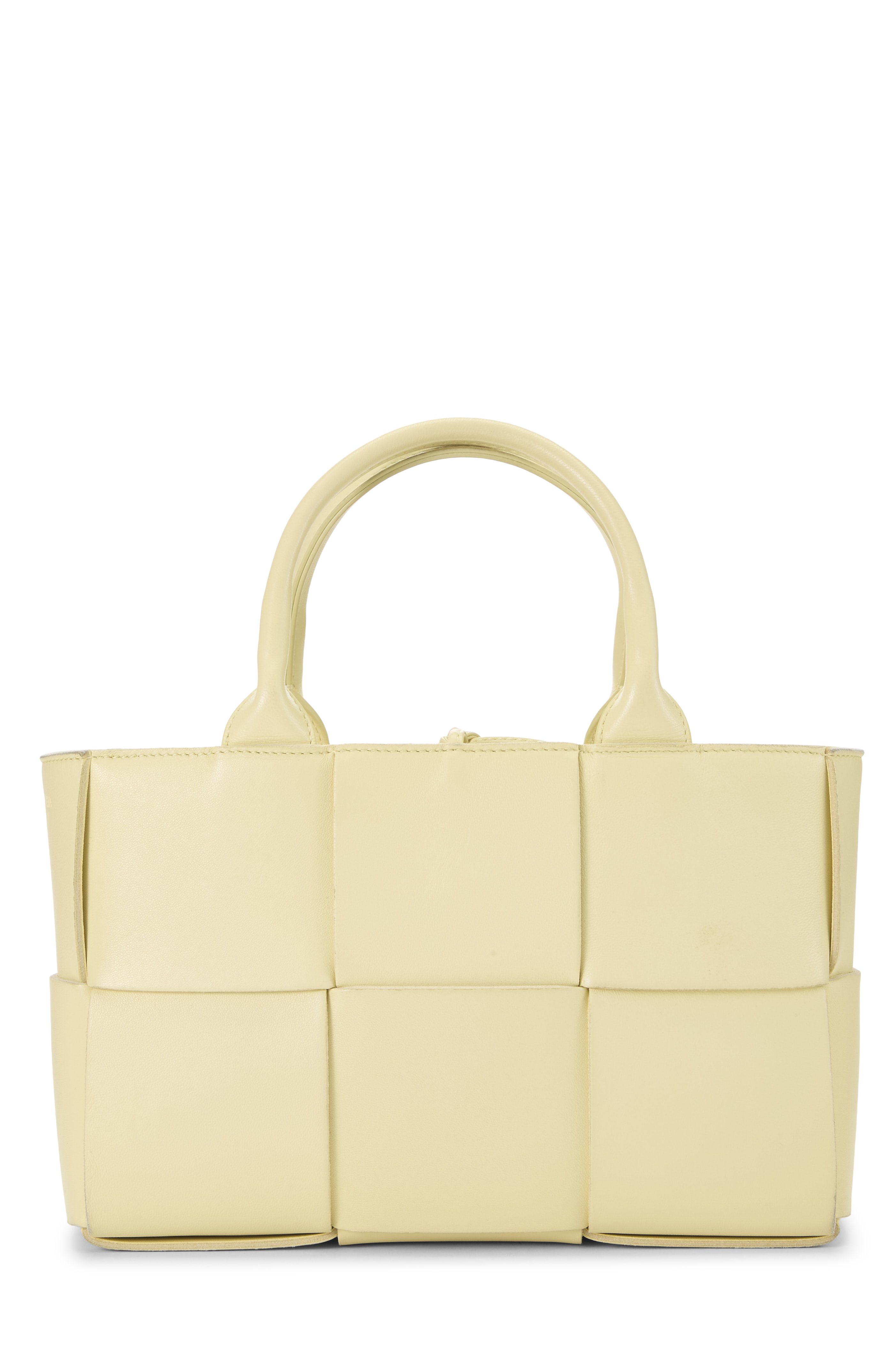 Women's Bottega Veneta Yellow Calfskin Maxi Intrecciato Arco Tote Mini in Yellow Mini