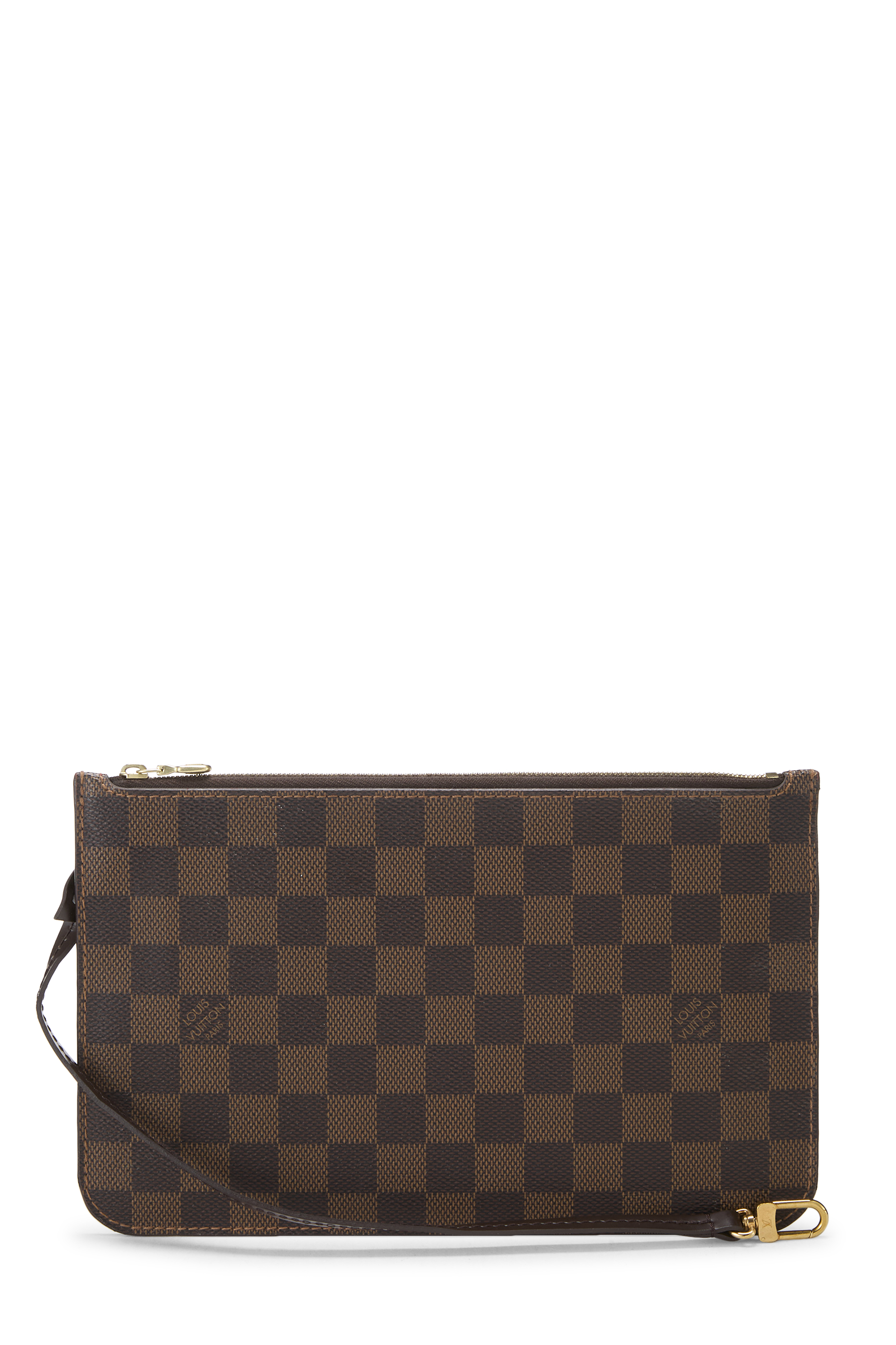 Women's Louis Vuitton Damier Ebene Neverfull Pouch MM NM in Brown MM