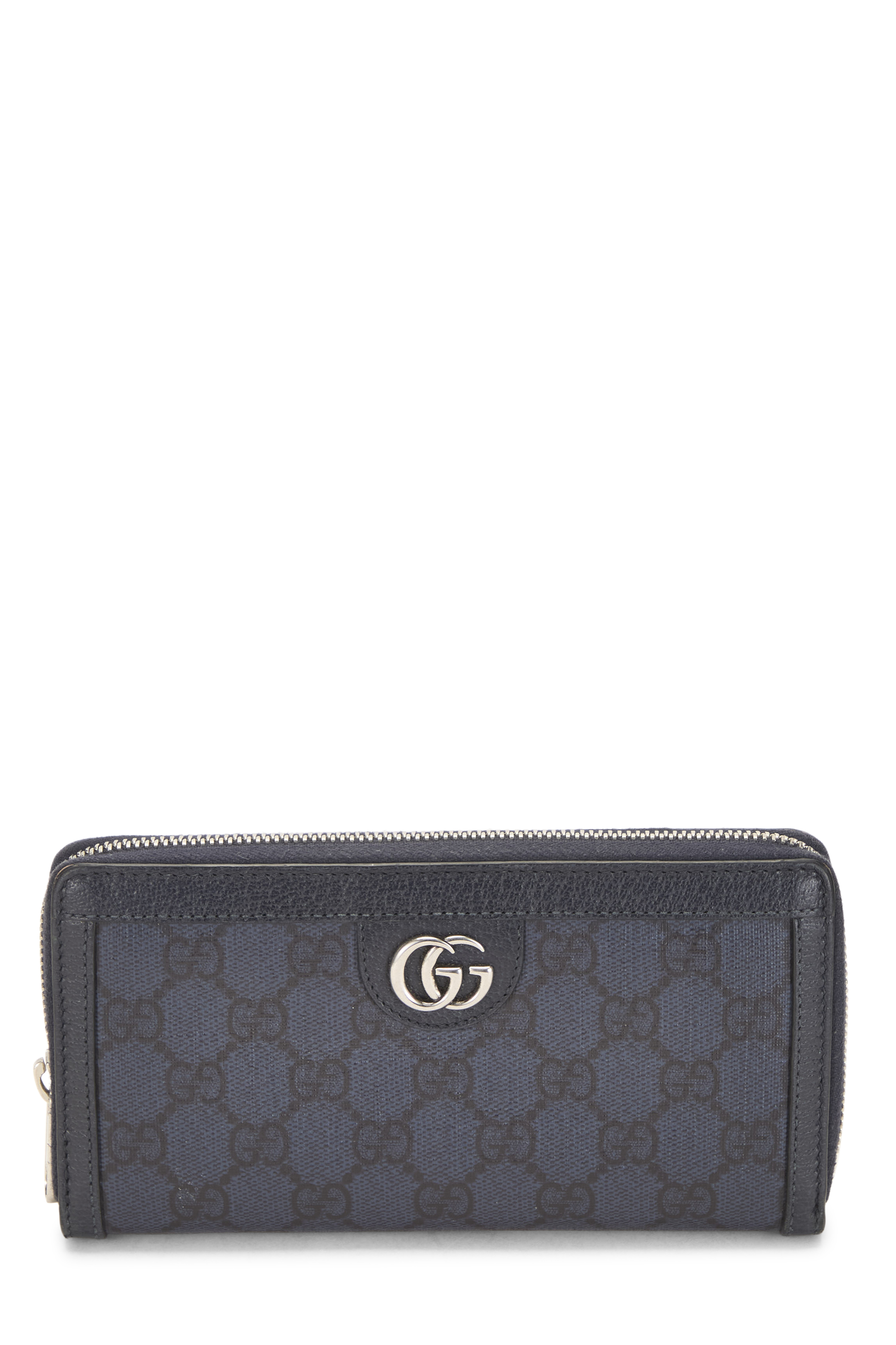 Women's Gucci Navy GG Supreme Canvas Marmont Zip Wallet in Navy