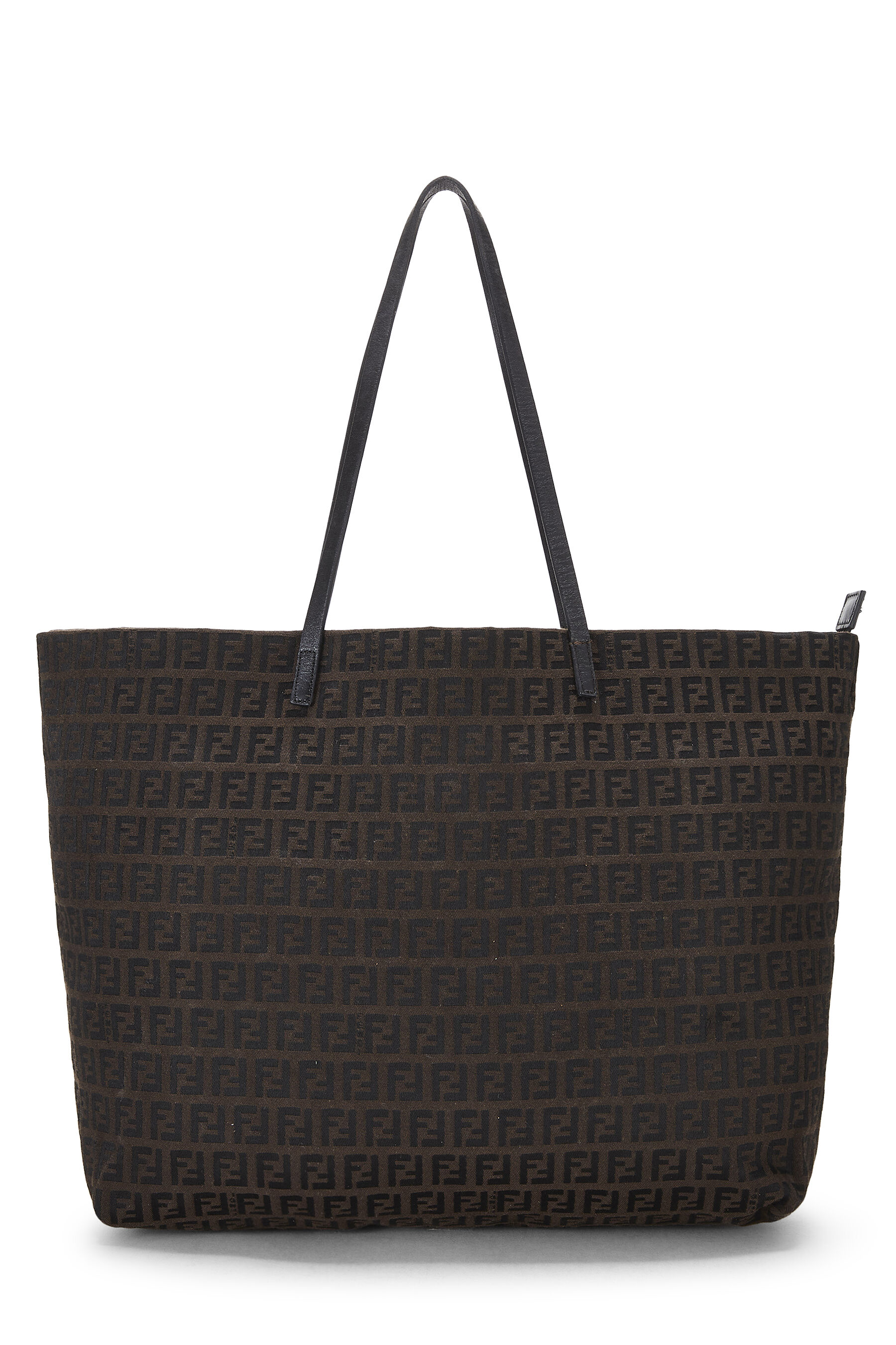 Women's Fendi Brown Zucchino Canvas Roll Tote in Brown