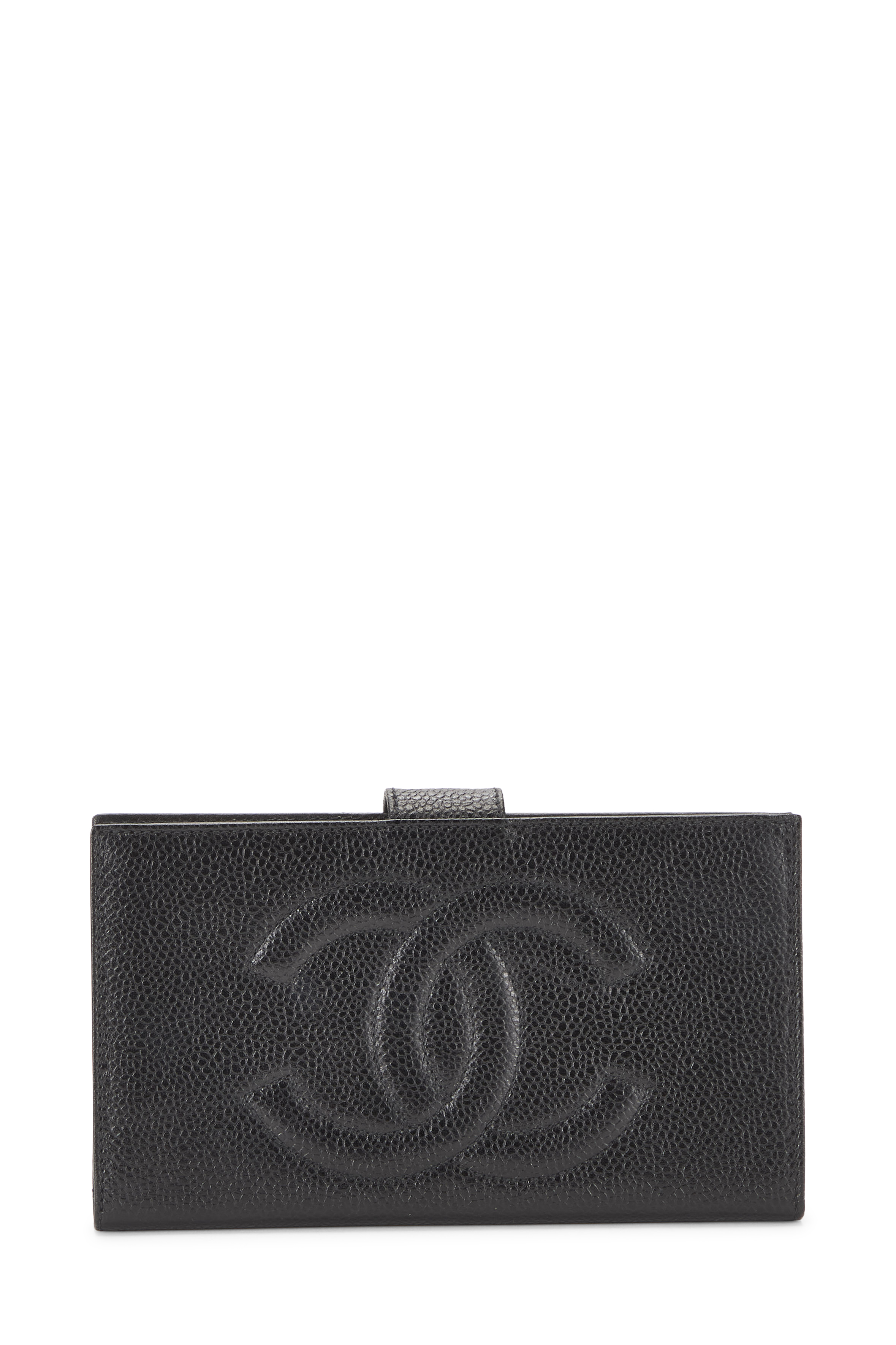 Women's Chanel Black Caviar Timeless 'CC' Long Wallet in Black