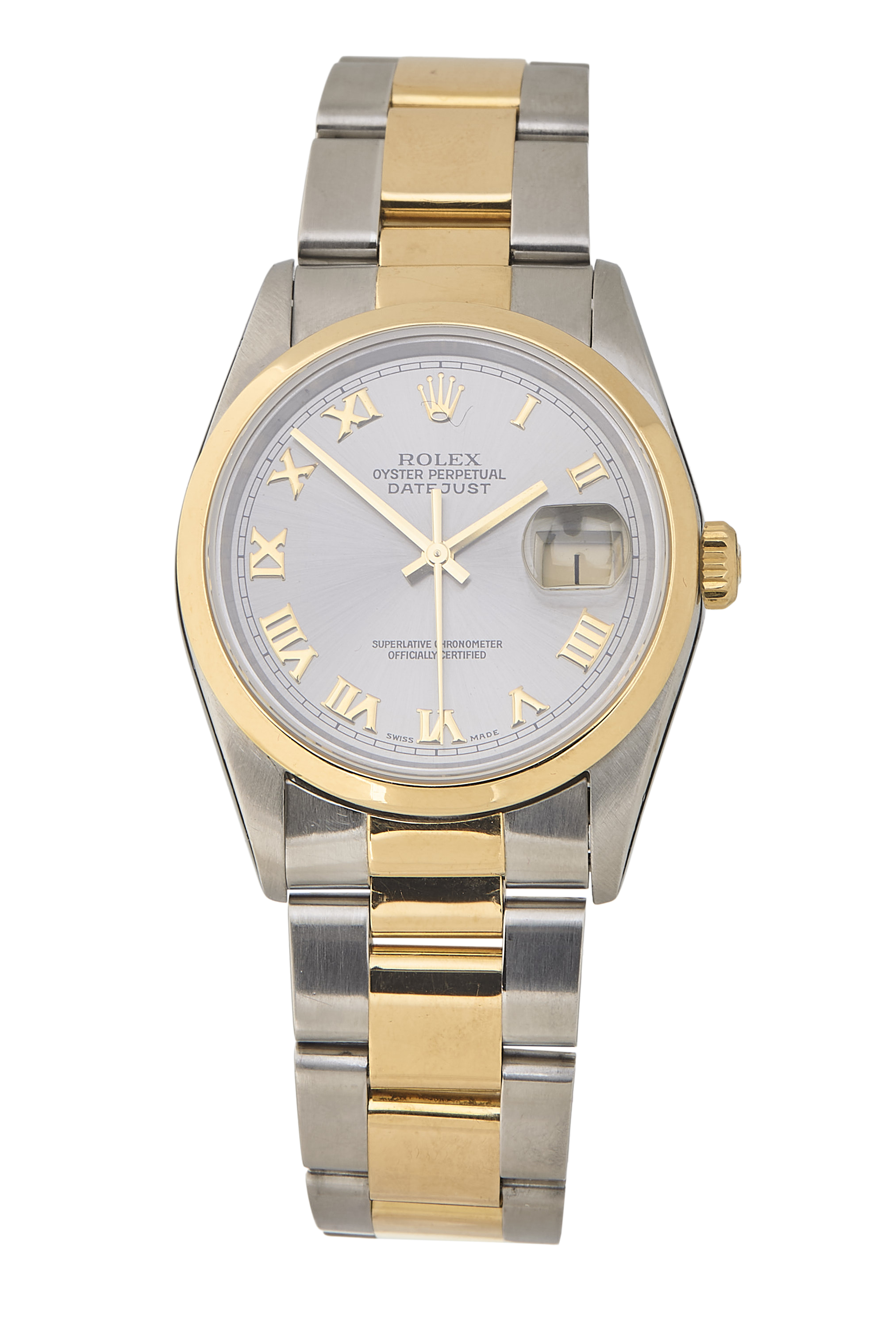 Women's Rolex Two-Tone Roman Dial Datejust 16203 36mm in Silver 36mm