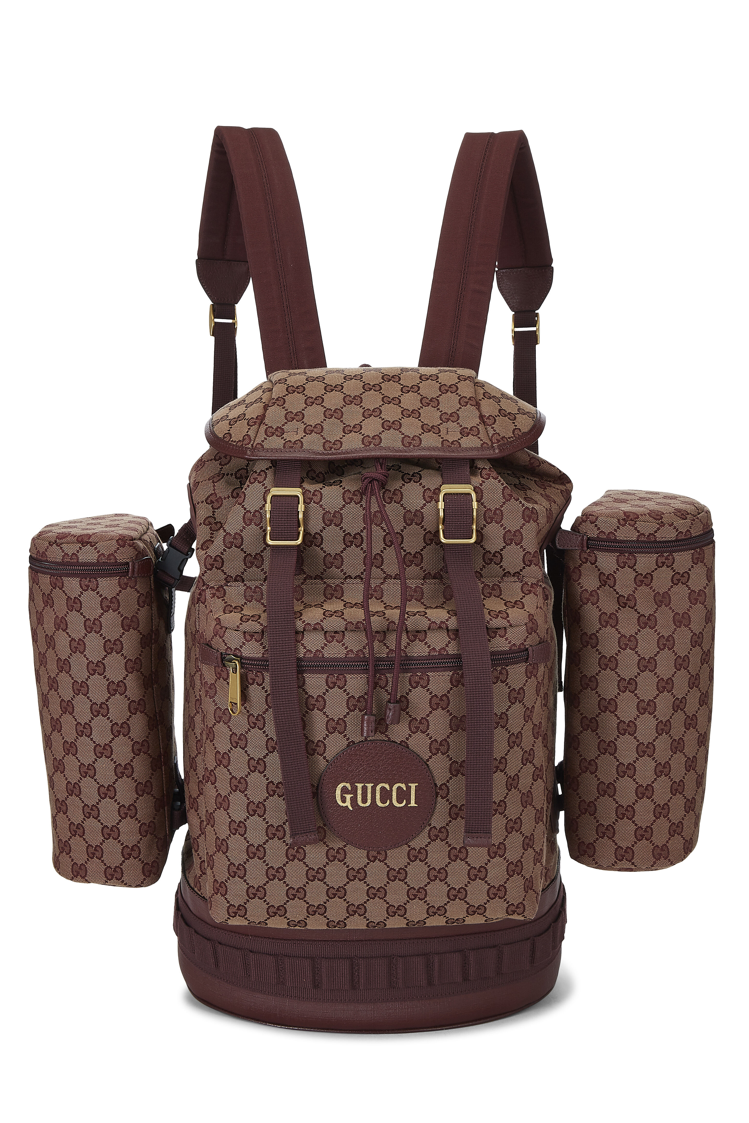Women's Gucci Burgundy GG Canvas Alpina Trekking Backpack in Burgundy Large