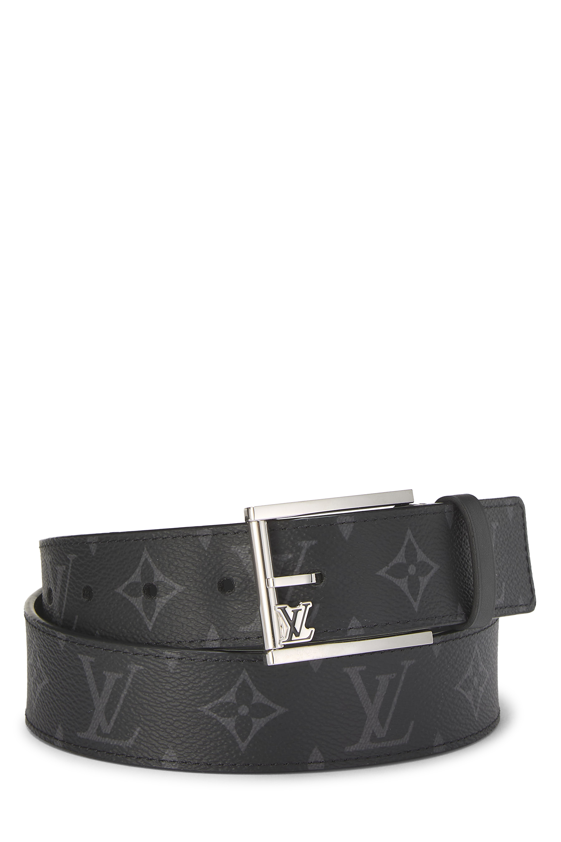Women's Louis Vuitton Black Monogram Eclipse Saint Germain Belt 85 in Black