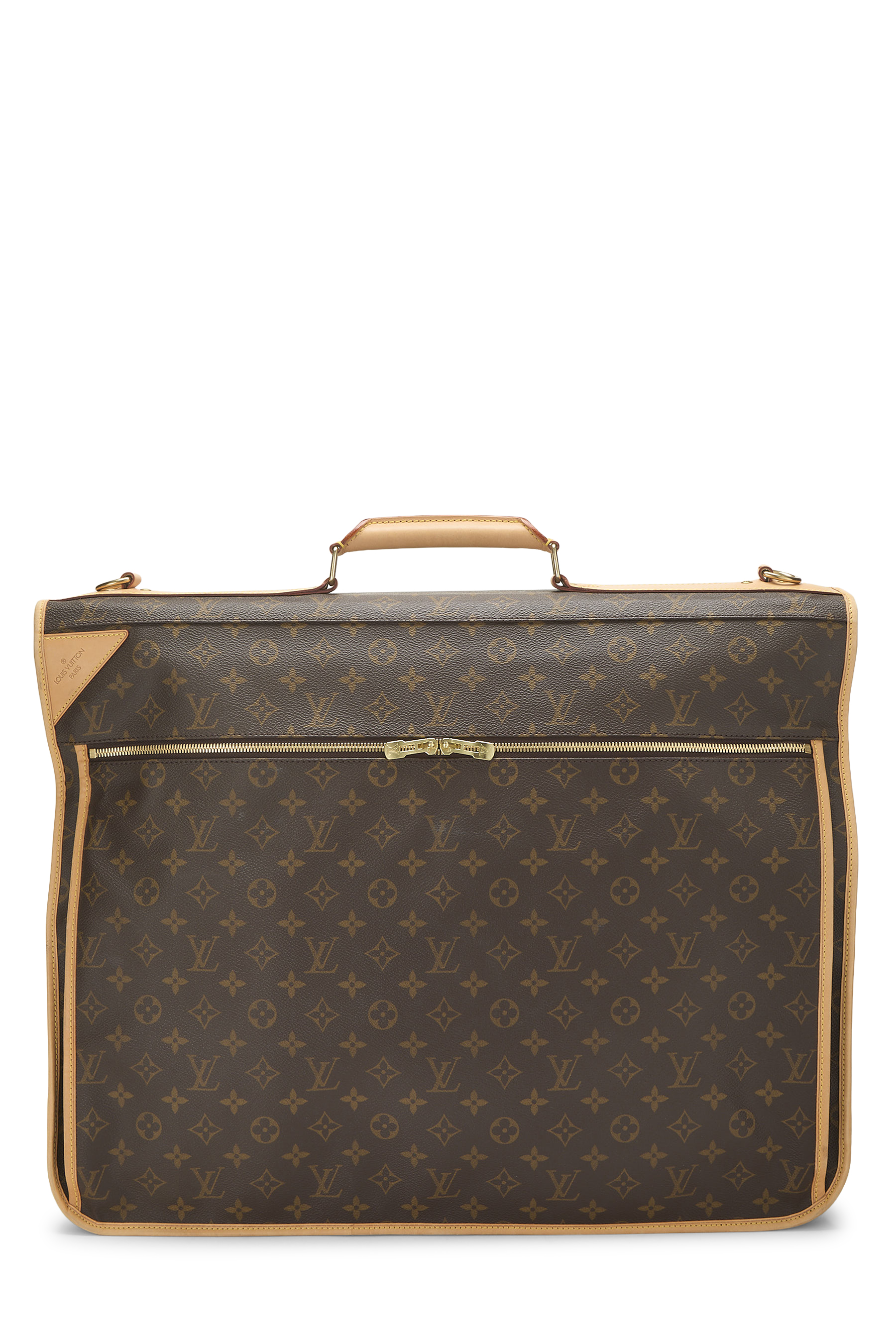 Women's Louis Vuitton Monogram Canvas Portable Bandouliere Garment Bag in Brown
