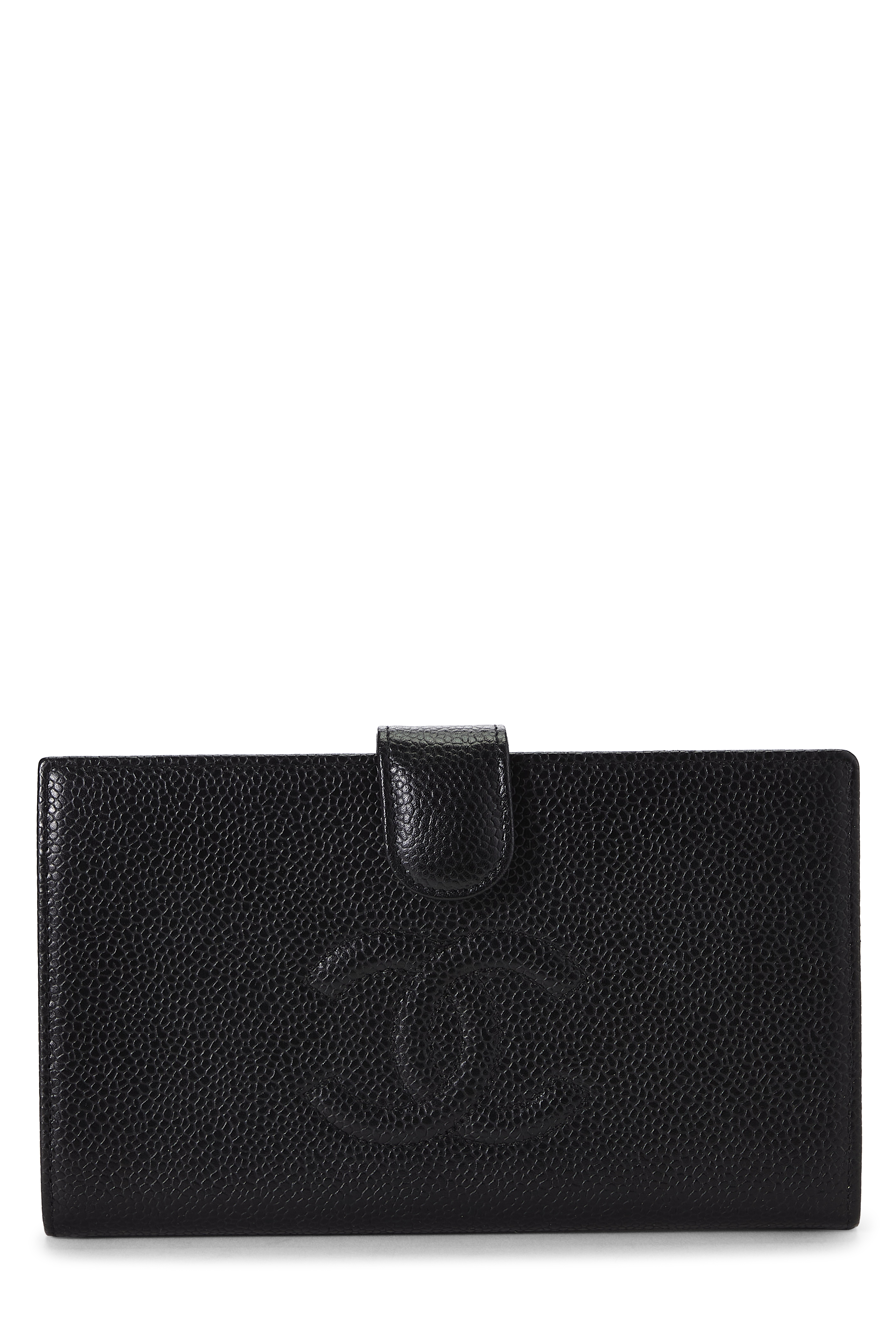 Women's Chanel Black Caviar Timeless 'CC' Long Wallet in Black