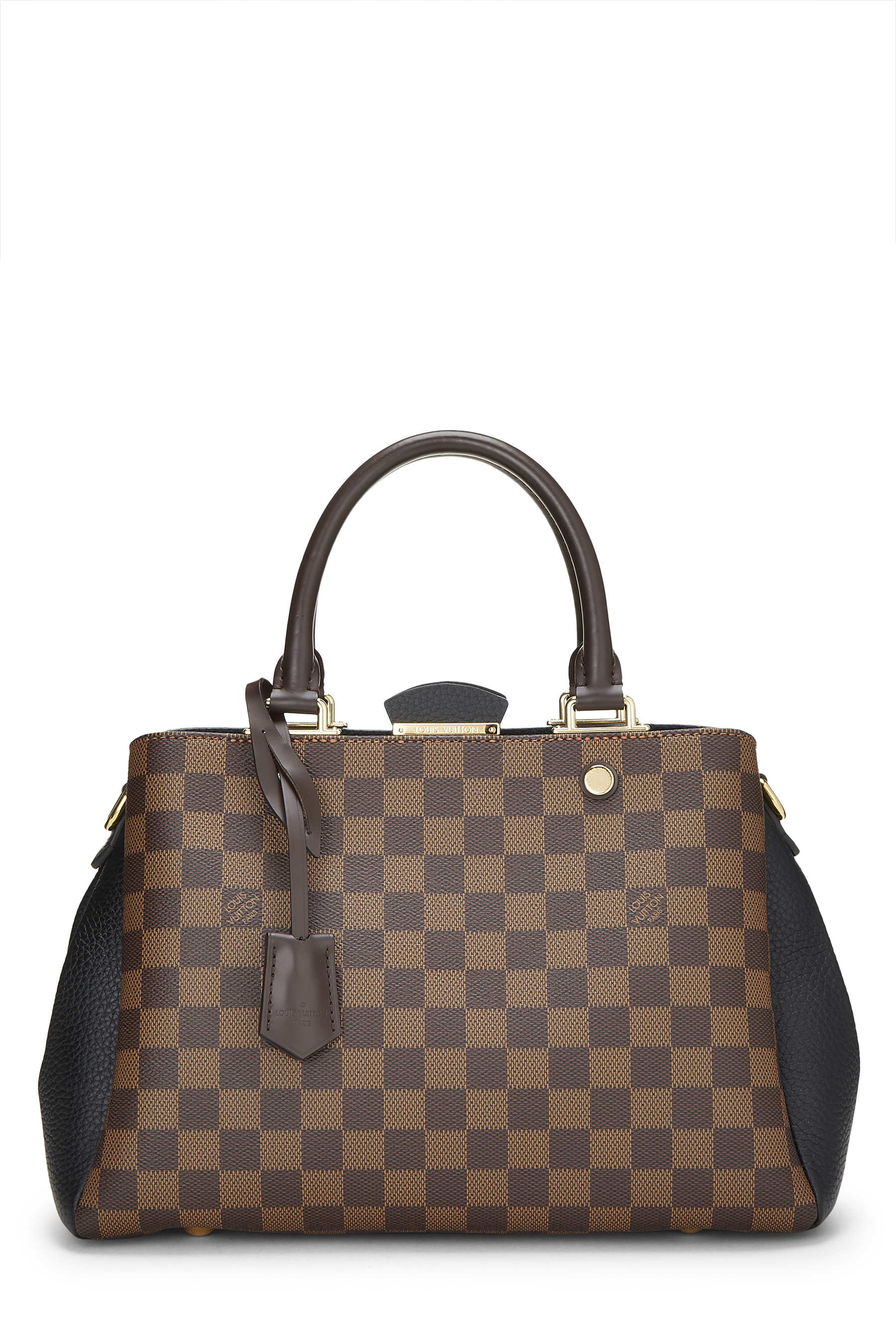 Women's Microfiber Louis Vuitton Damier Ebene Brittany in Black