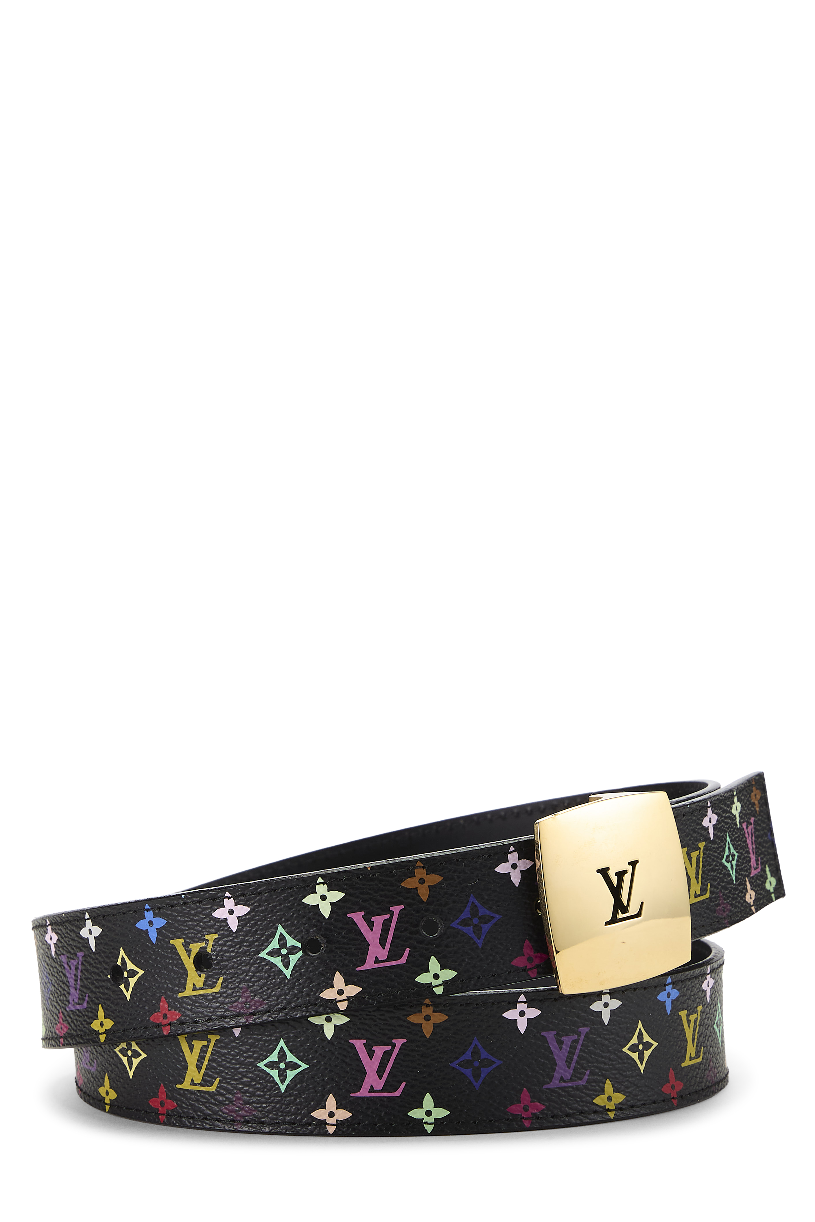 Women's Louis Vuitton Takashi Murakami X Louis Vuitton Black Monogram Multicolore Ceinture 90 in Black