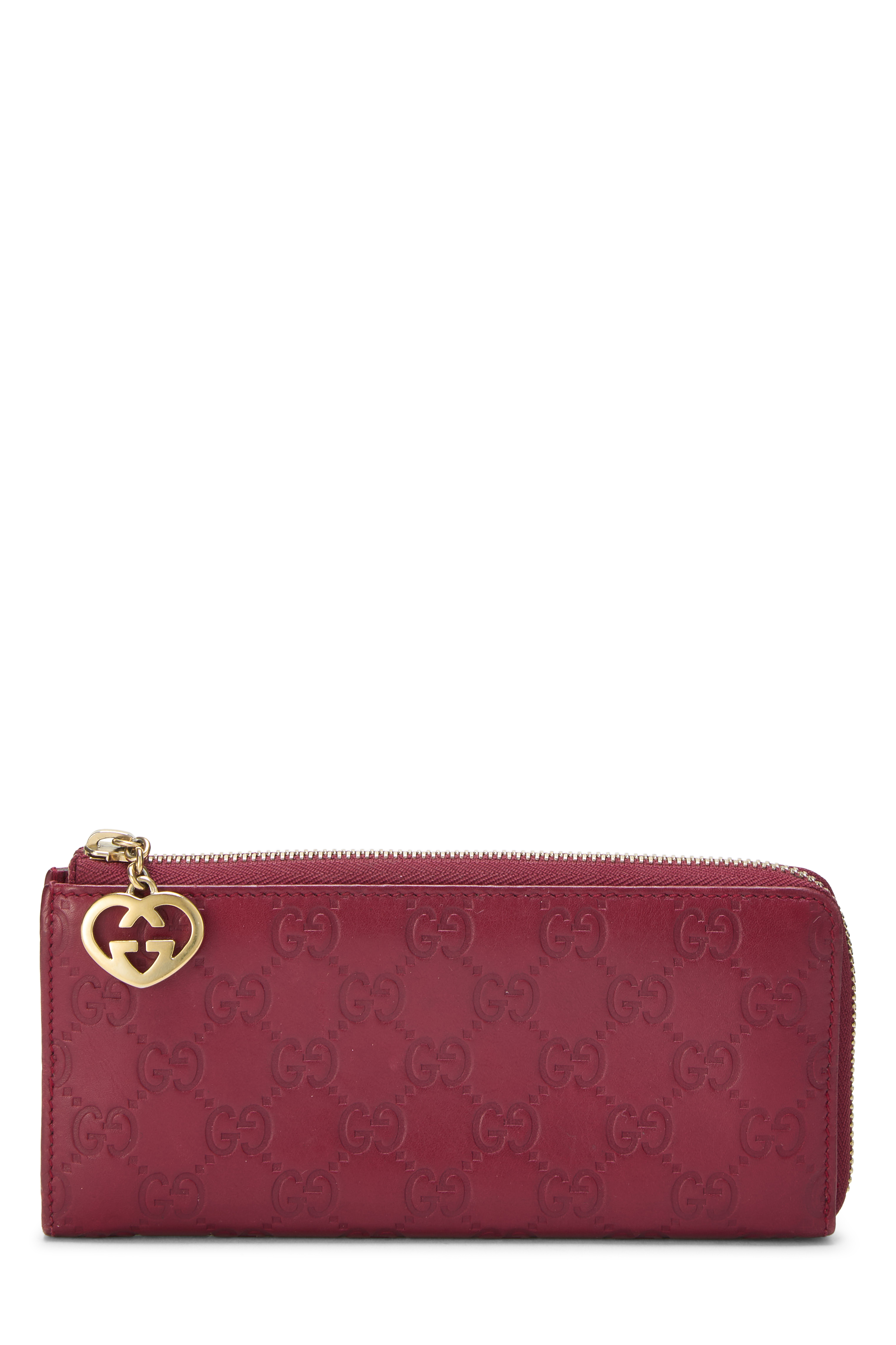 Women's Gucci Red Guccissima Leather Zip Around Wallet in Red